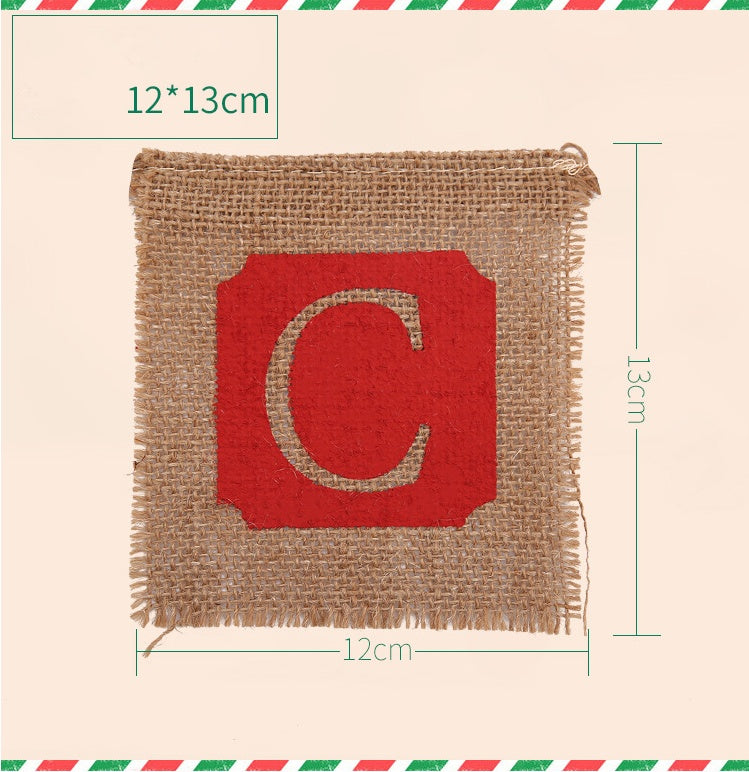 Merry Christmas Burlap Banner Garland