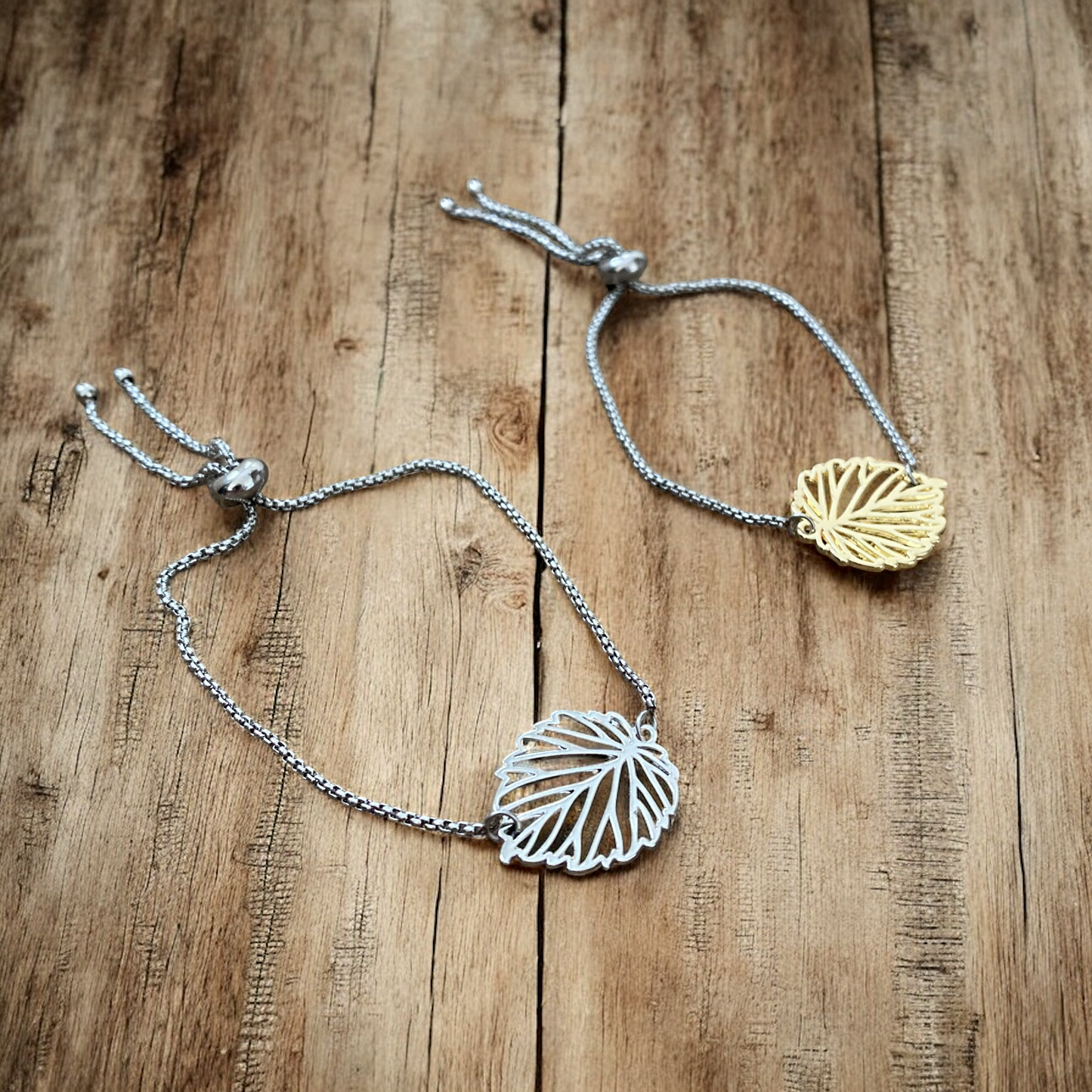 Adjustable Bracelet - Simple Leaf