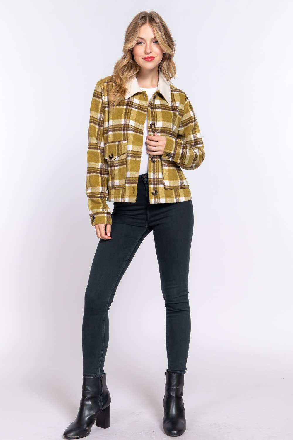 Golden Meadow Plaid Jacket