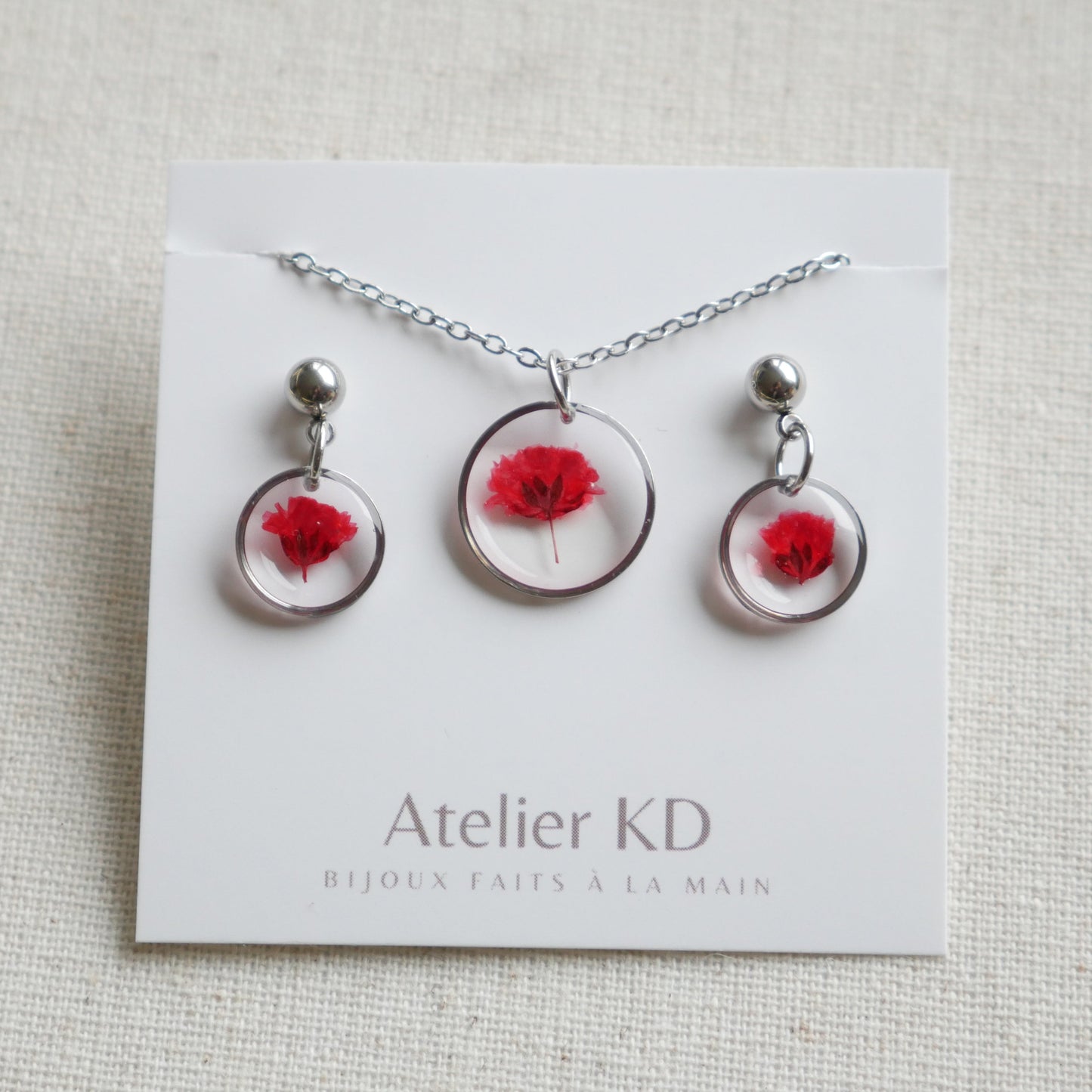 Parure Gigi rouges - rond (petit)