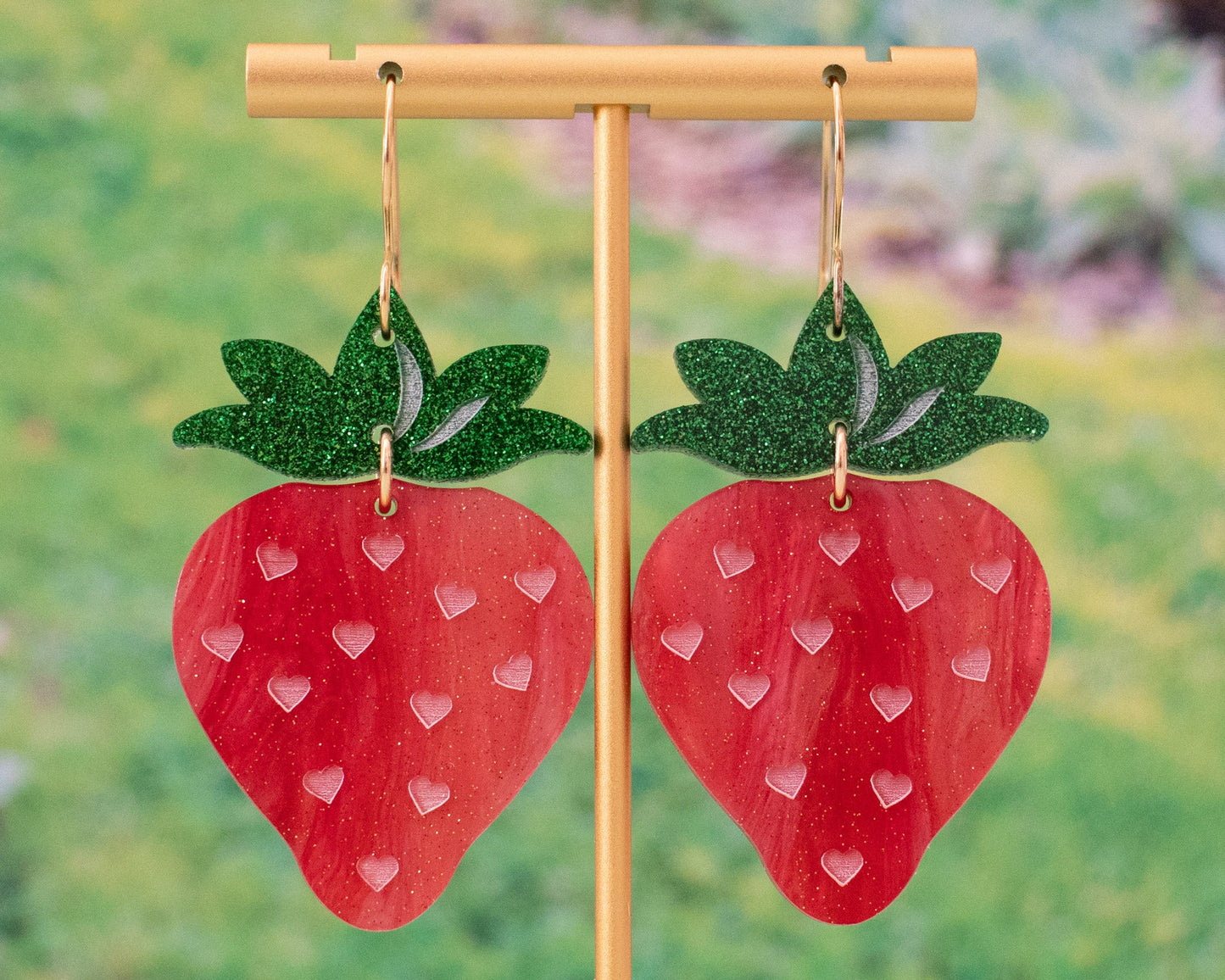 Red Strawberry Acrylic Earrings