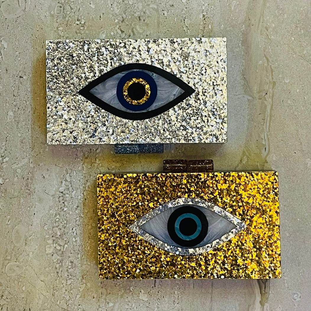Golden Evil Eye Clutch
