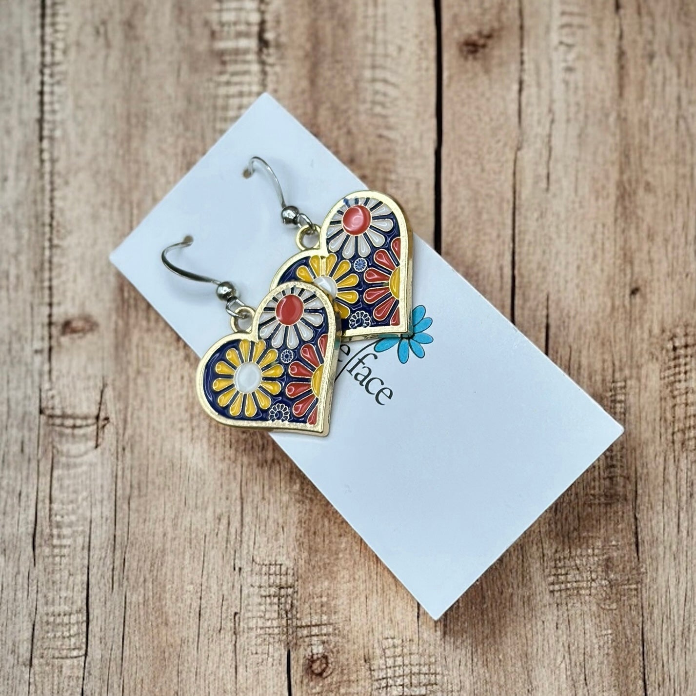 Retro Flower Power Earrings – Colorful Enamel Dangles