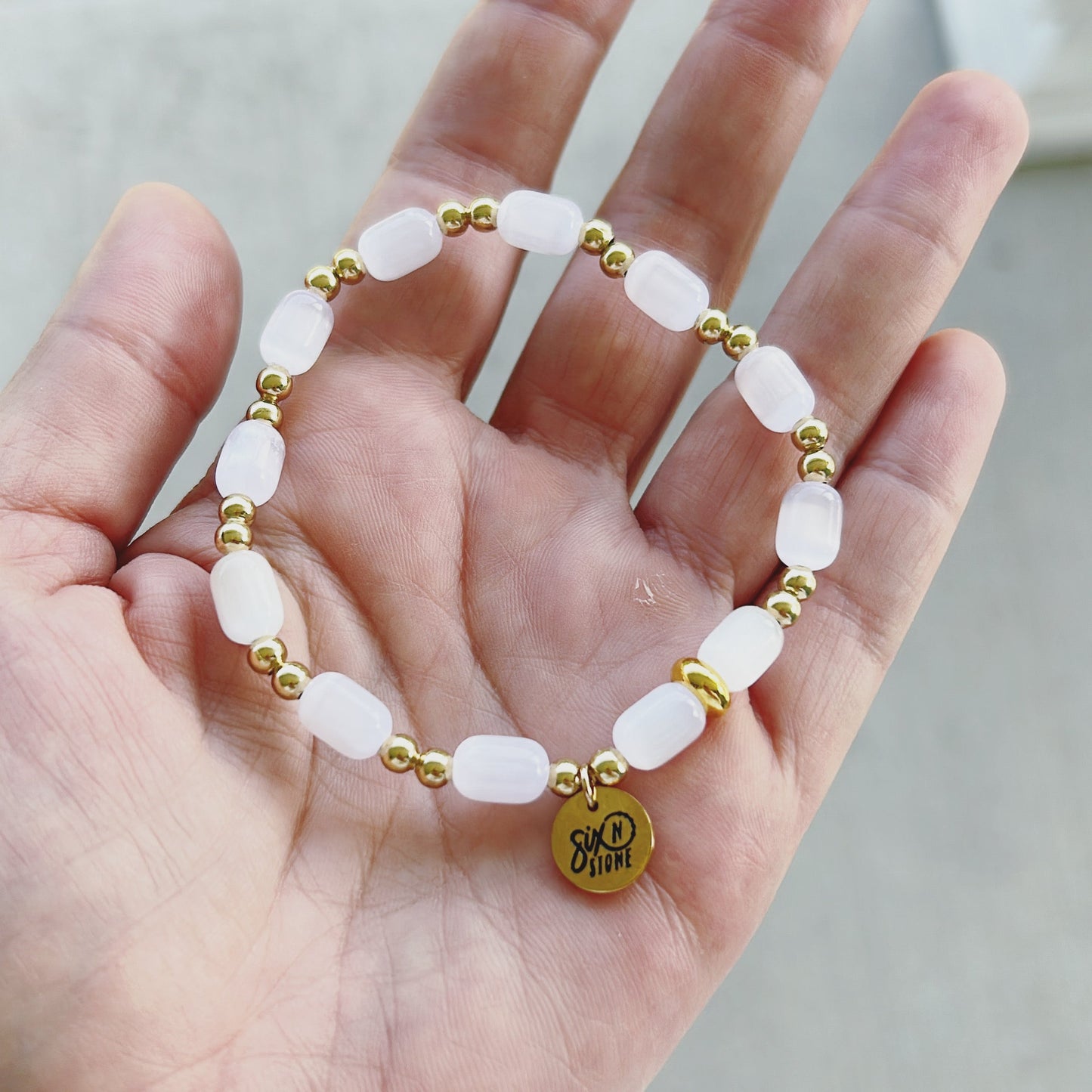 Selenite & Hematite Balance Bracelet