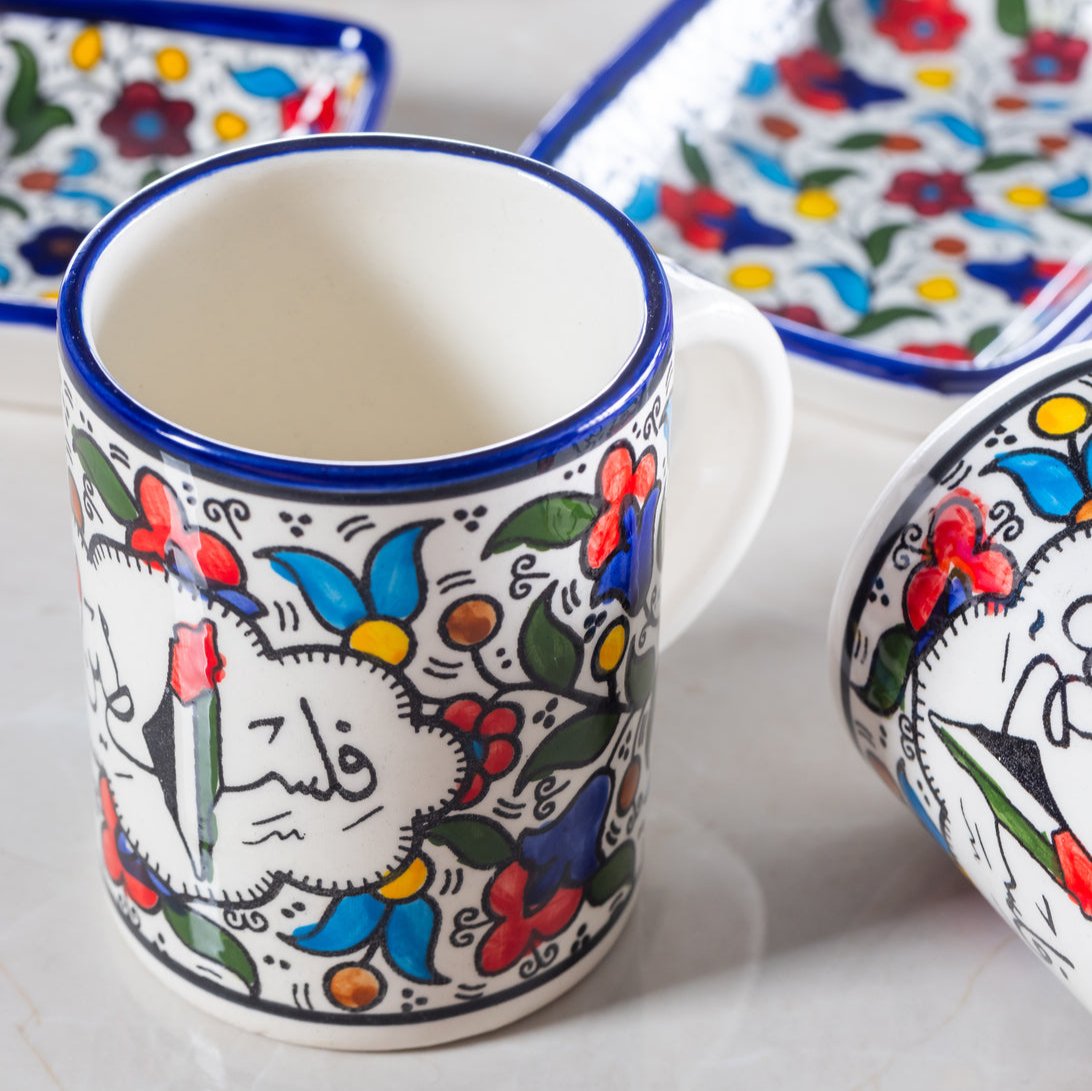 Mugs | With Map & Plain – Hand-Painted Palestinian Ceramic