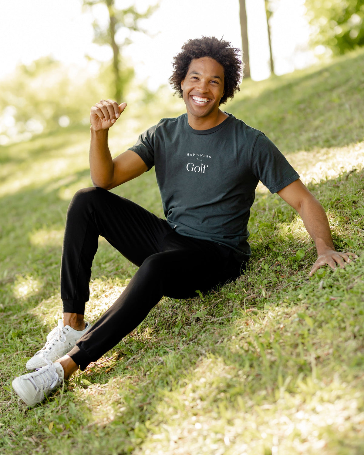 Men's Golf T-Shirt, Heather Navy