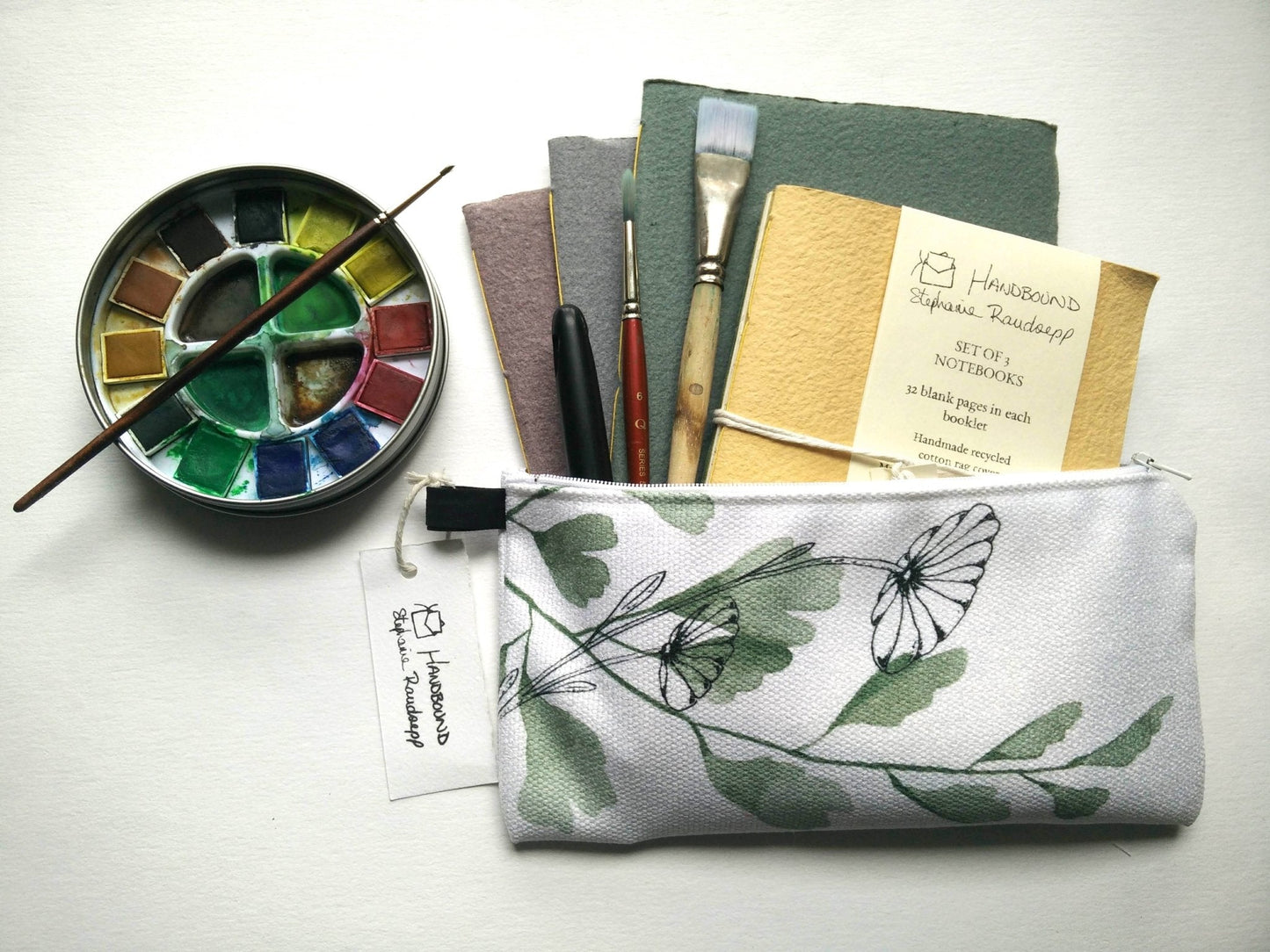 Zippered Cotton Canvas Pencil Case | Loose Leaf