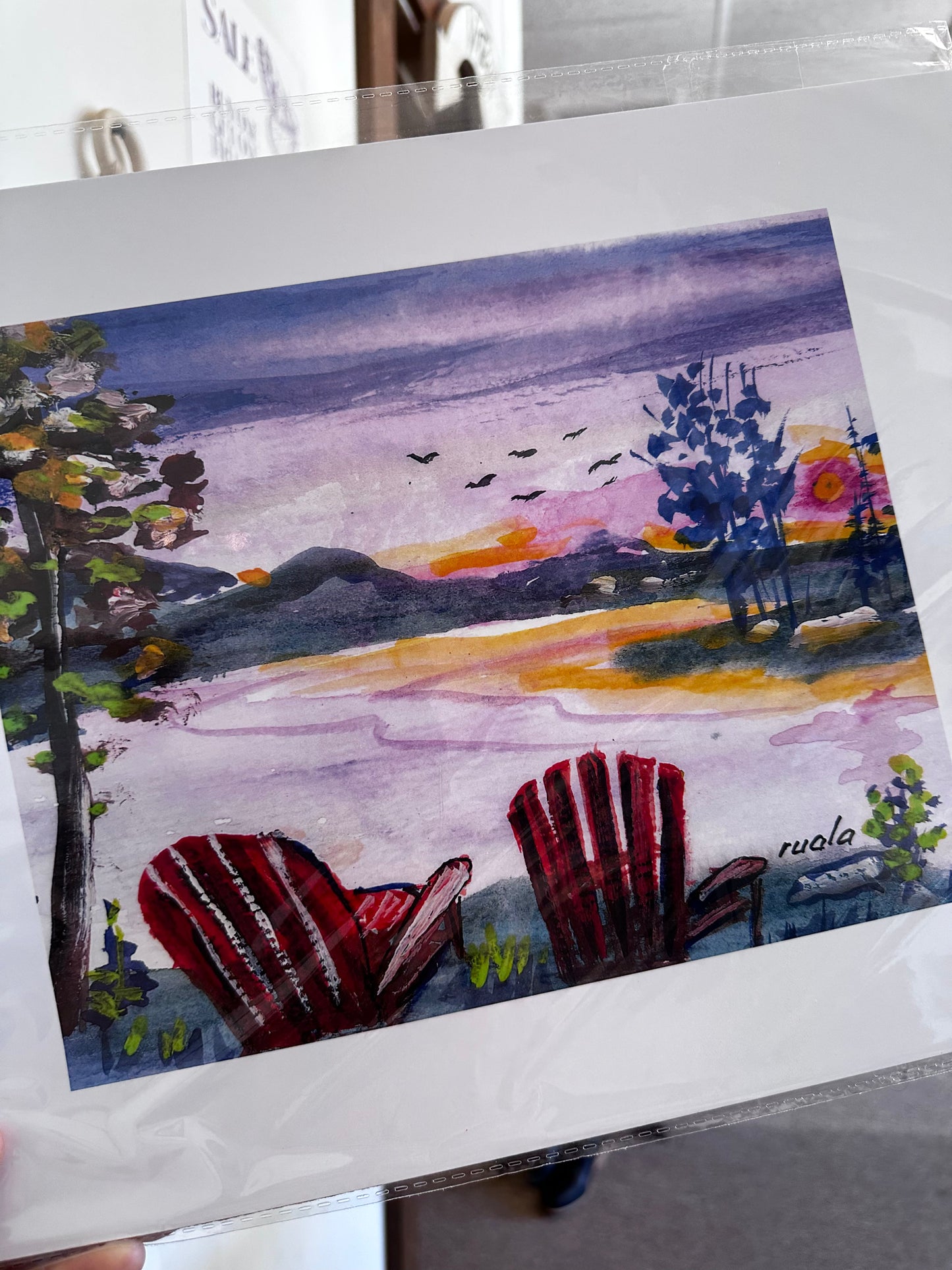 Lakeside Sunset – Art Print by Ruala (Fruitvale, BC)
