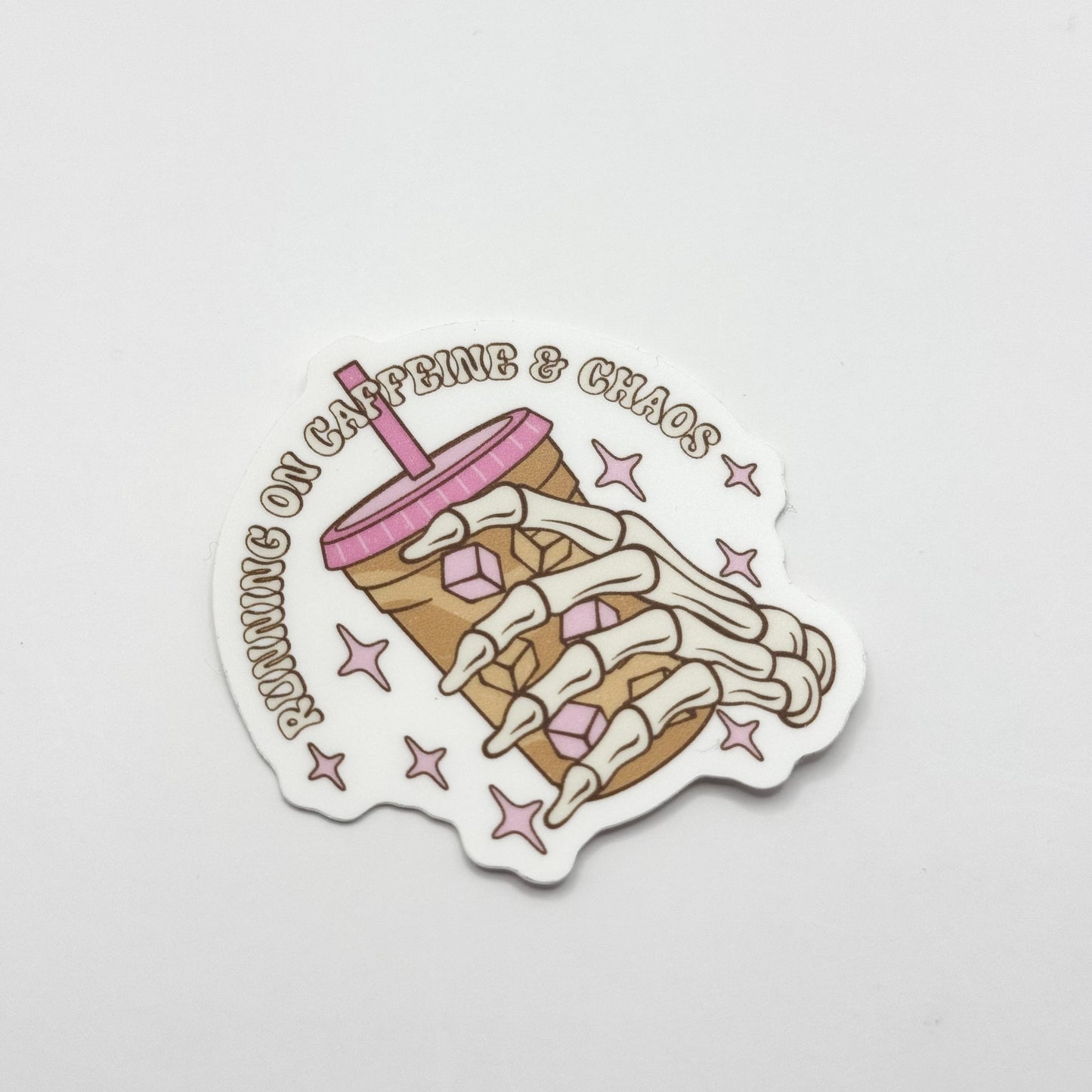 Running On Caffeine & Chaos Vinyl Die Cut Sticker | Matte
