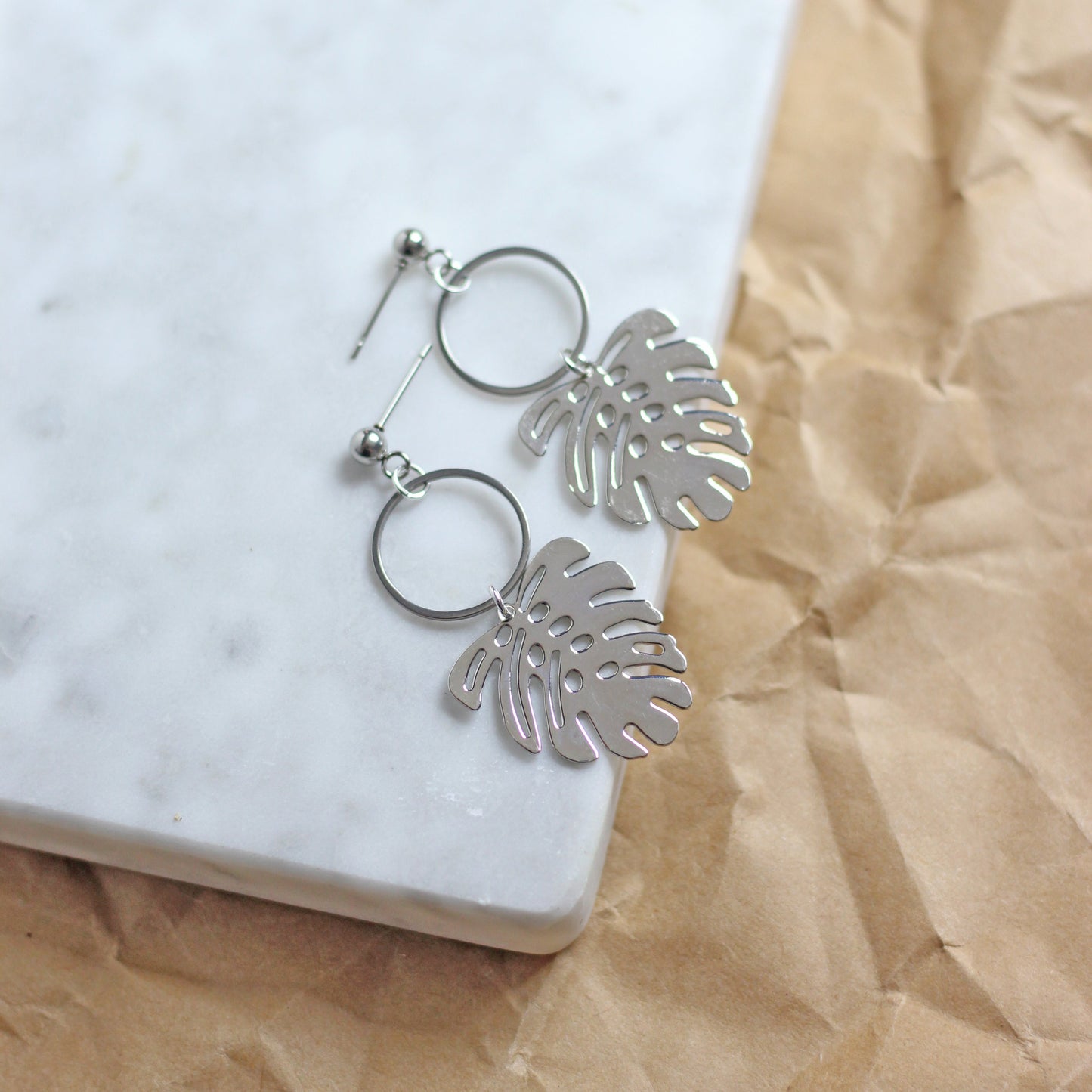 Monstera Leaf Earrings
