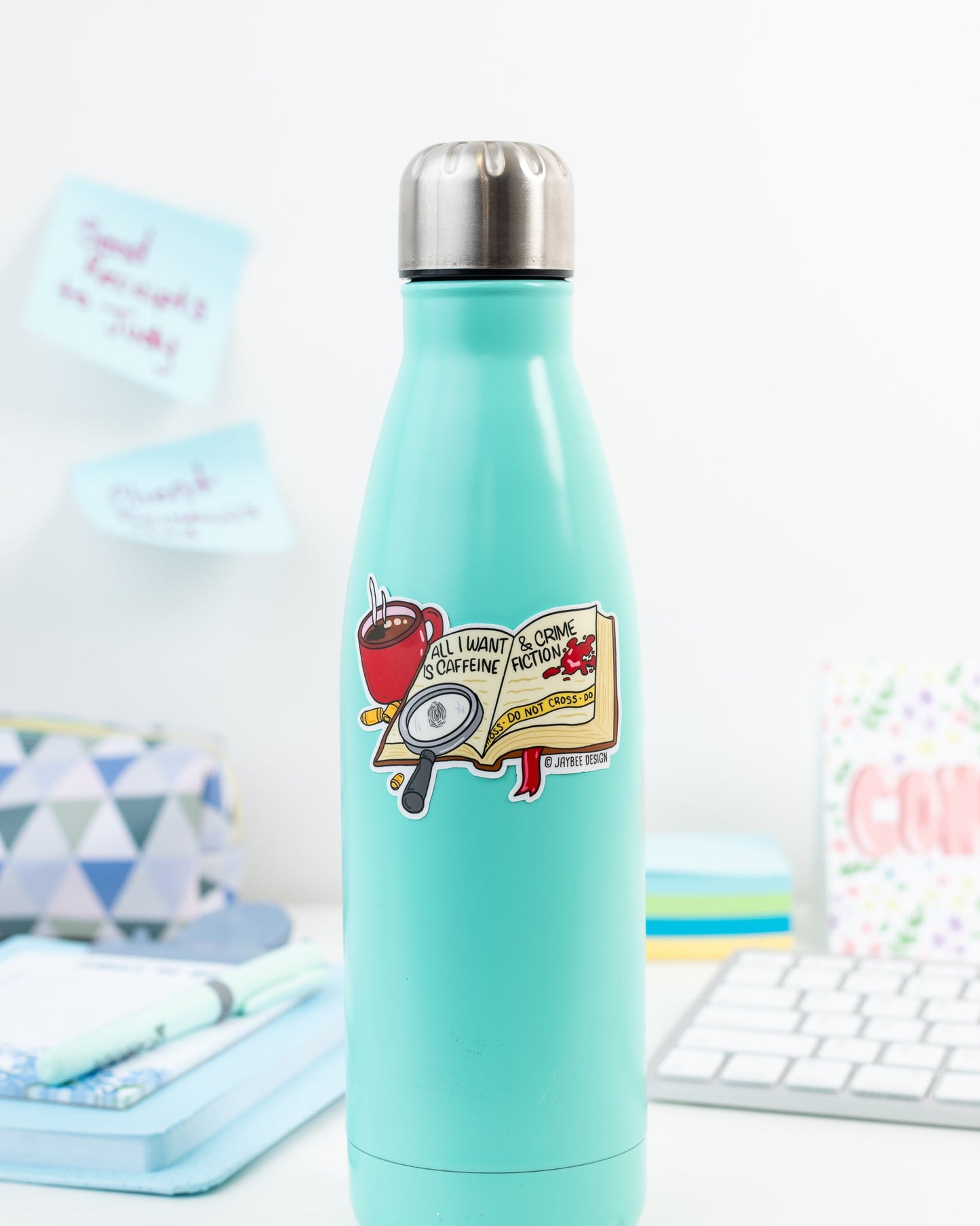 All I Want Is Caffeine & Crime Fiction Sticker