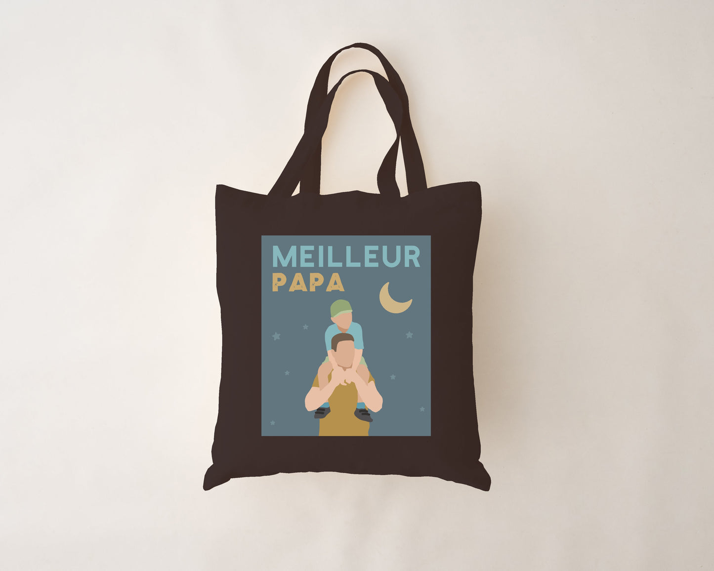 Sac réutilisable noir - meilleur papa