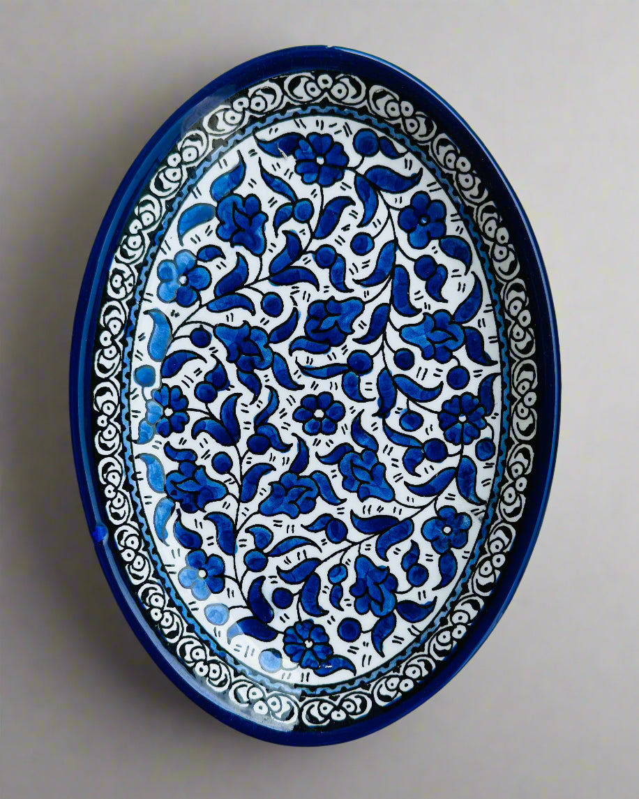 Oval Side Dishes | Hand-Painted Palestinian Ceramic