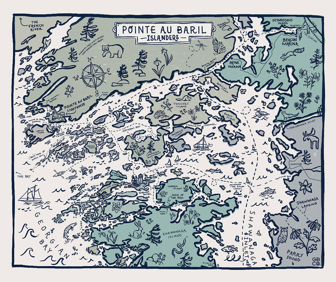 Cozy Map Blanket | GBAYCo. Pointe Au Baril Edition