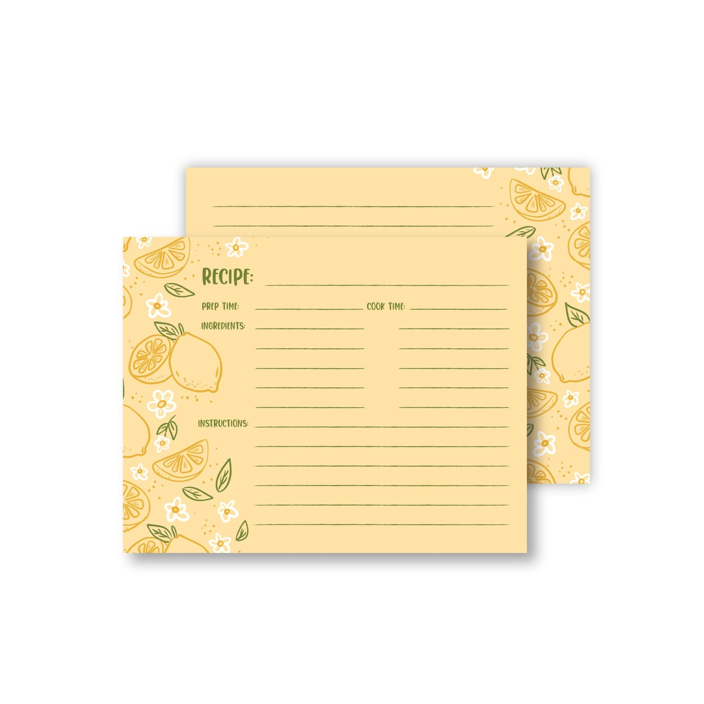Yellow Lemon Recipe Cards