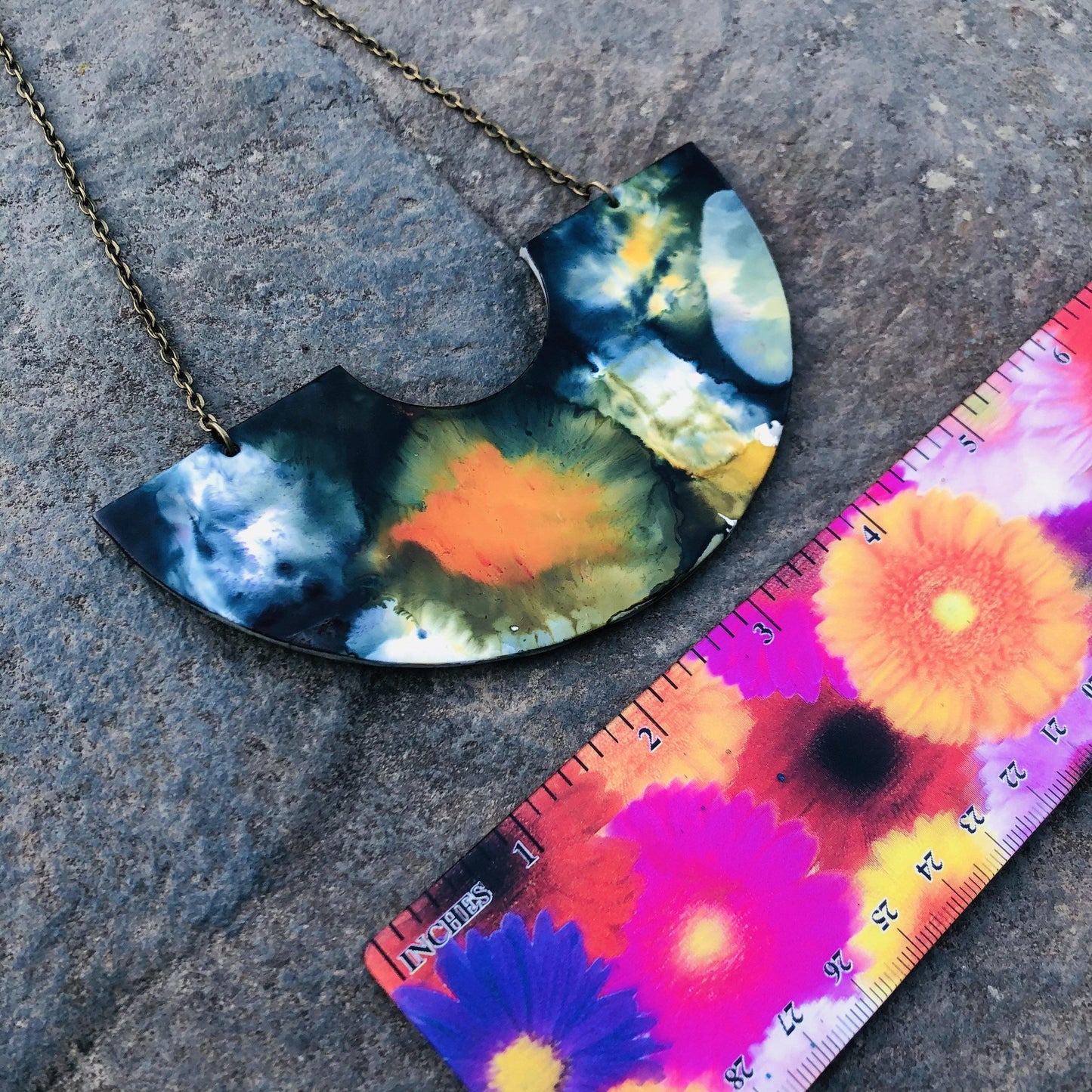 Abstract Hand Painted Earrings & Necklace