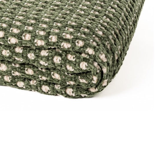 Jeté en chenille verte Augustine