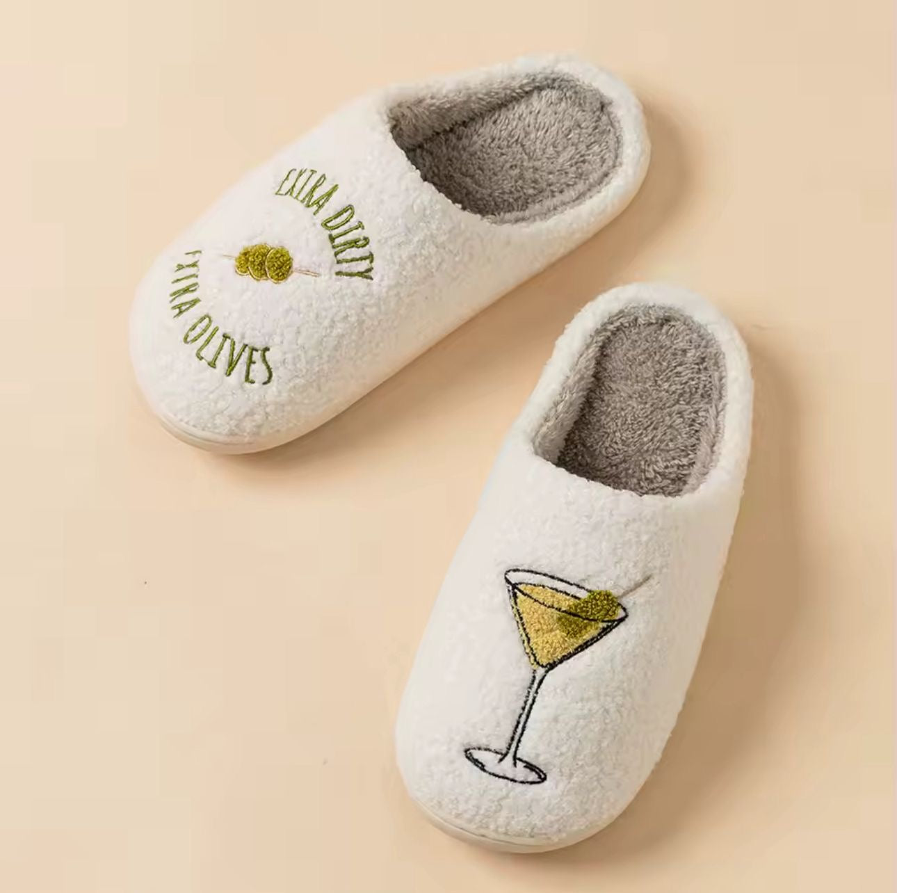 Fuzzy Slippers Extra Olives
