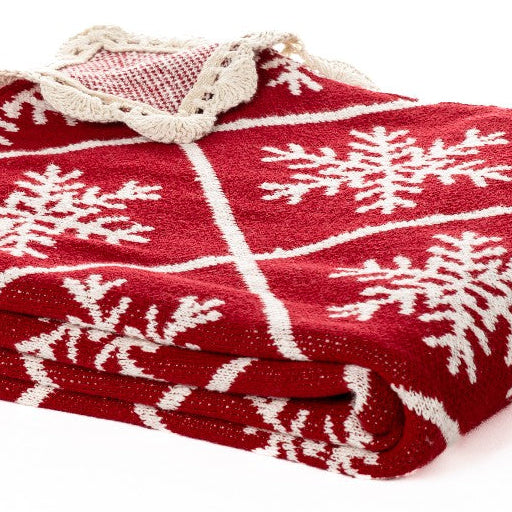 Jeté de Noël rouge Flocon
