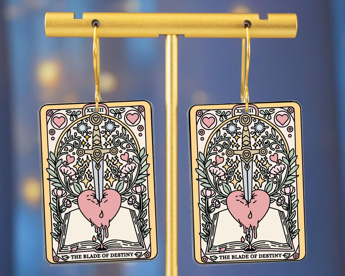 Tarot Card Romatasy Bookish Earrings