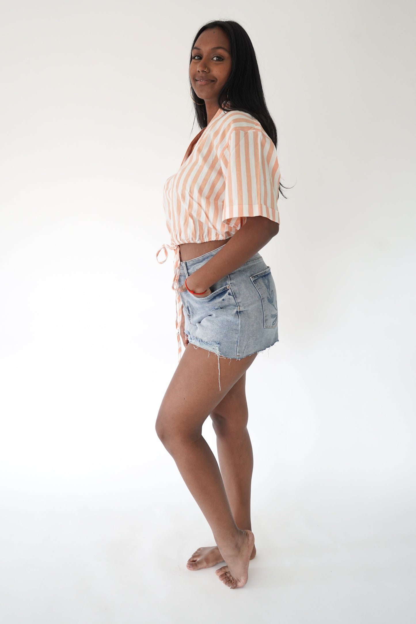 Chemise popsicle - Rayé orange