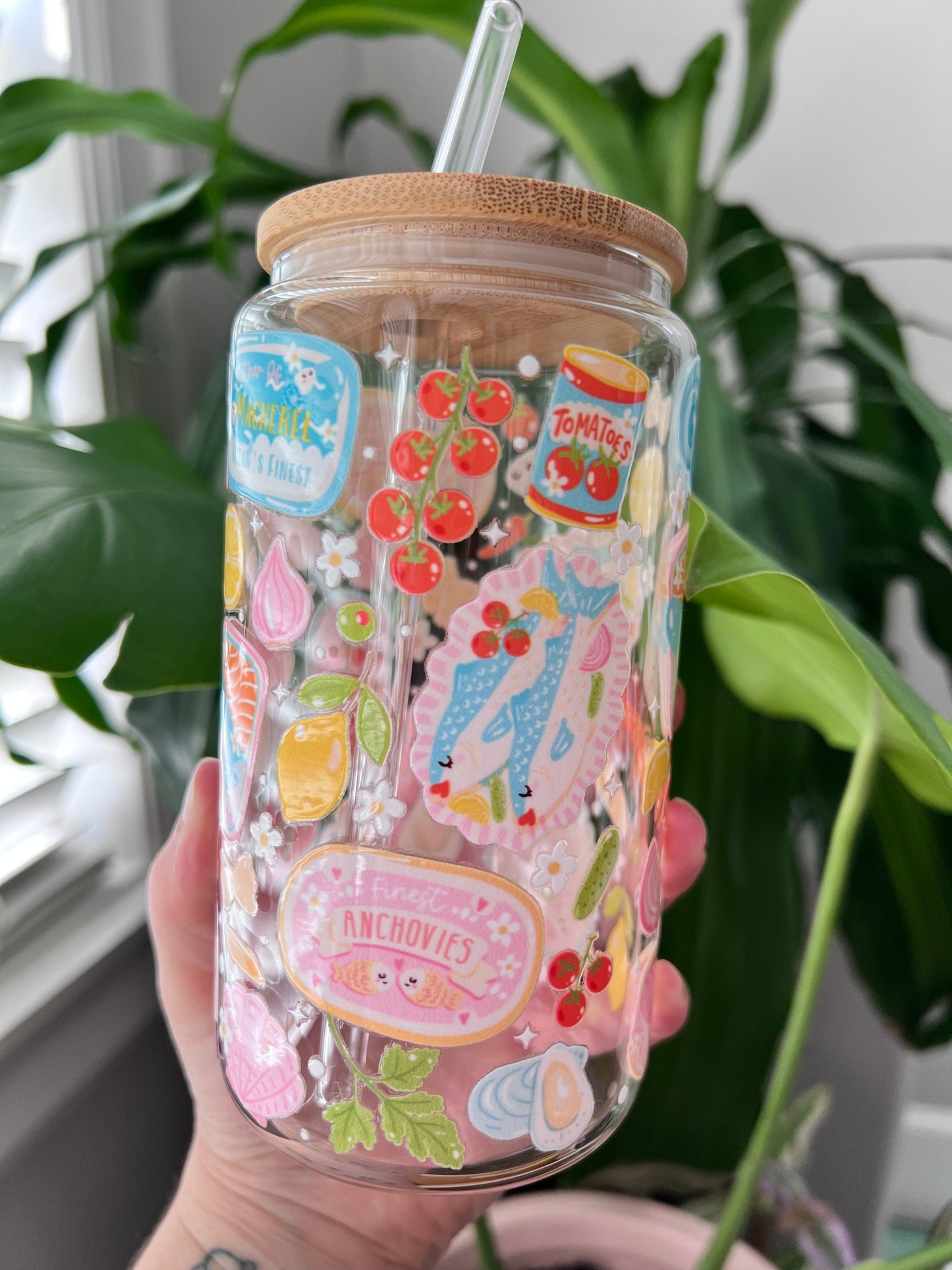 Italian Summer Sardines Glass Cup