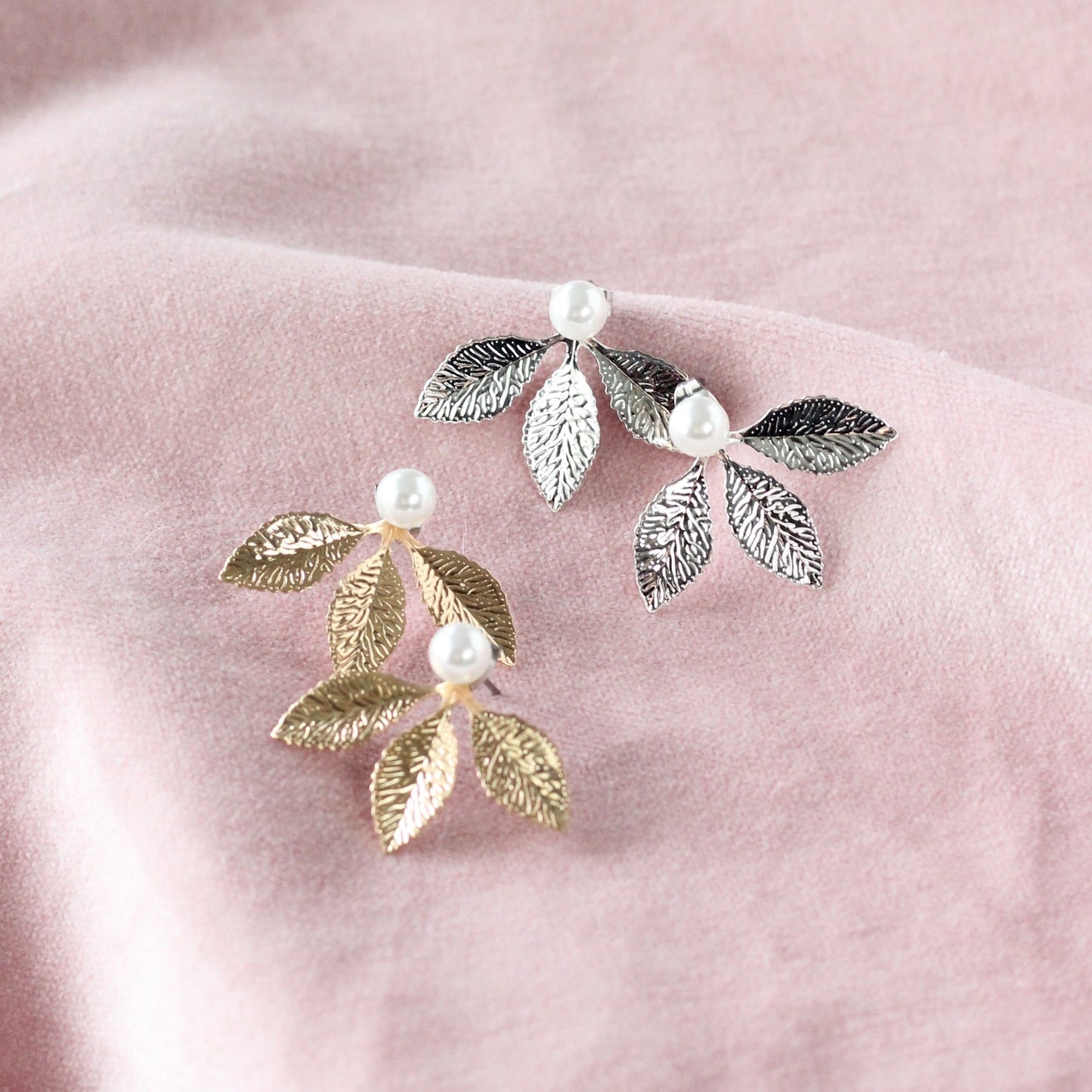 Pearl Leaf Ear Jackets