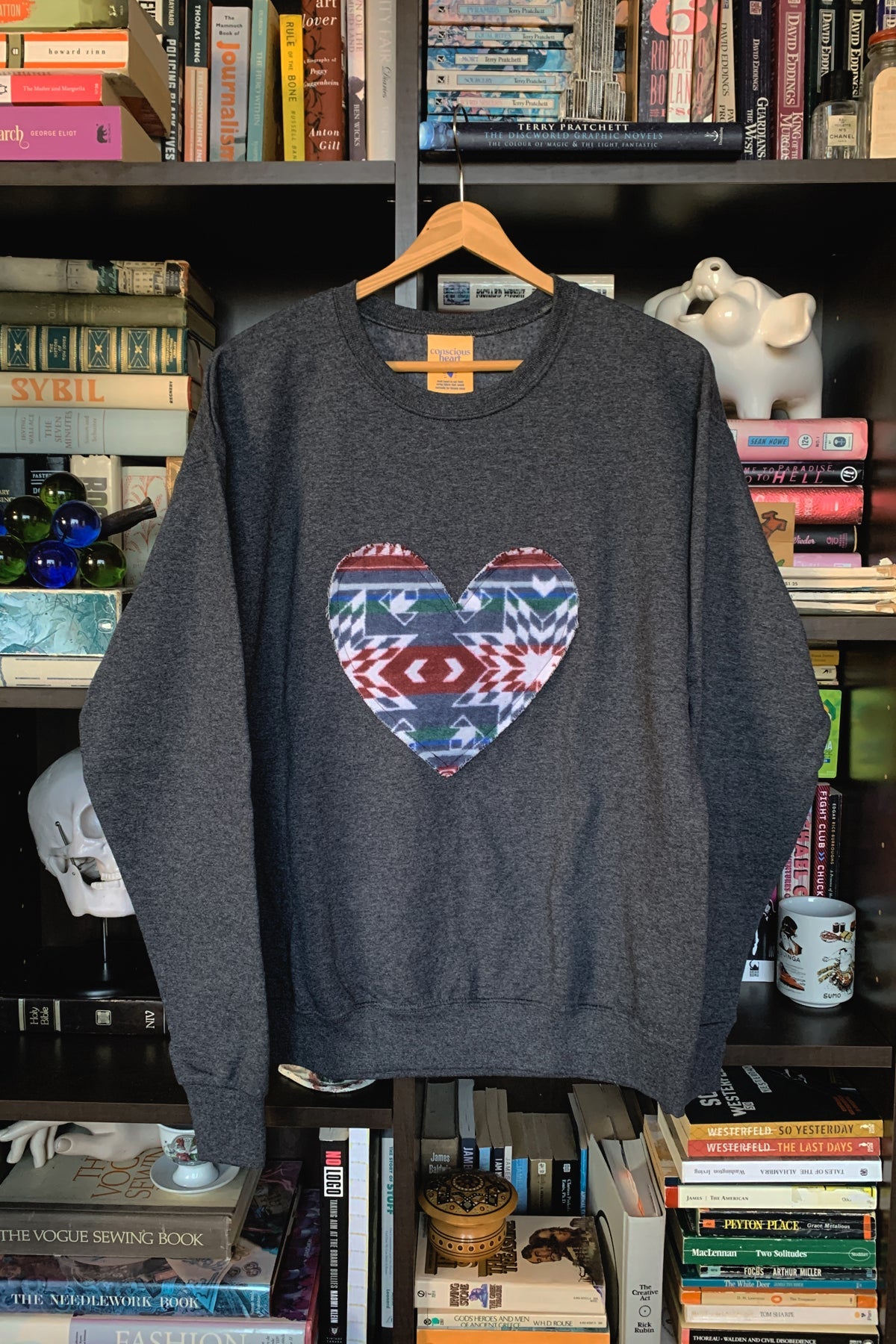 Colouful {Mini Tipi} Heart | Charcoal Crewneck Sweater