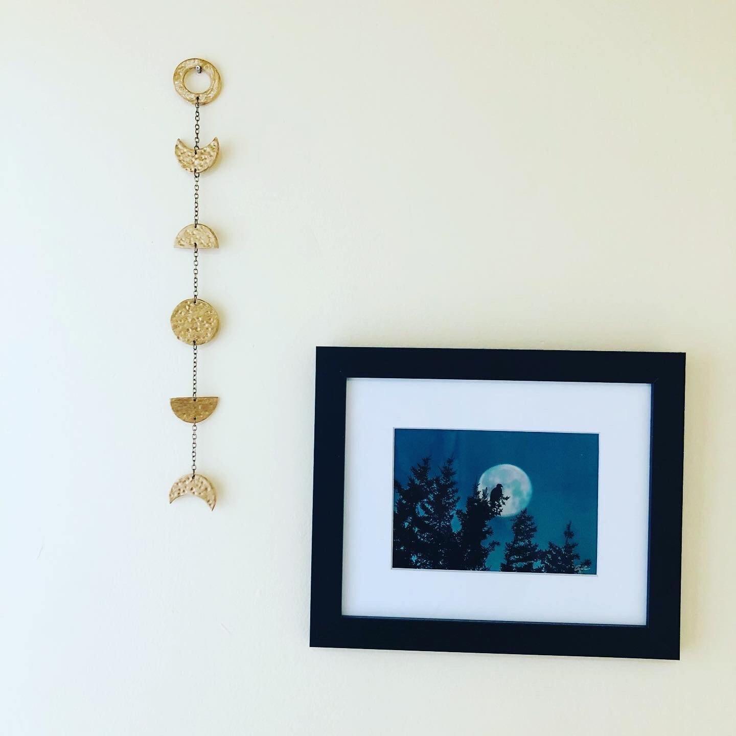 Silver Moon Phase Wall Hanging