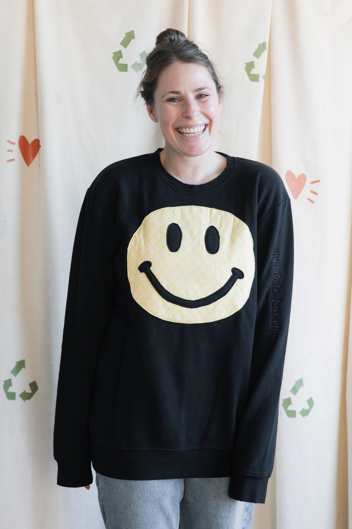 upcycled smiley face sweater {large}