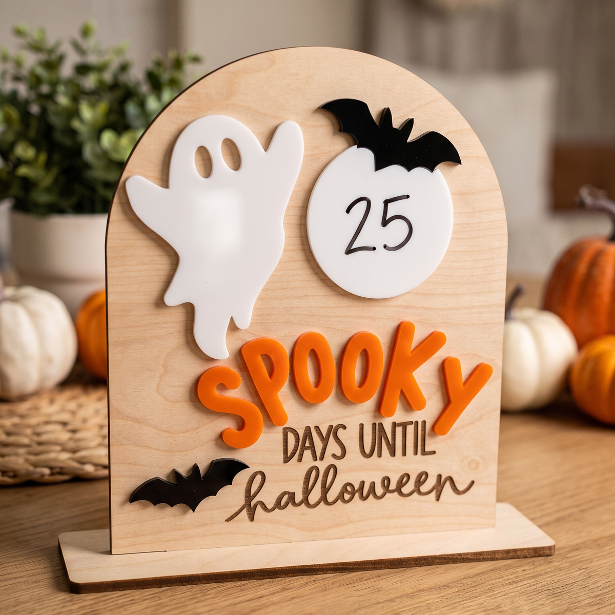 Wooden Halloween Countdown Sign