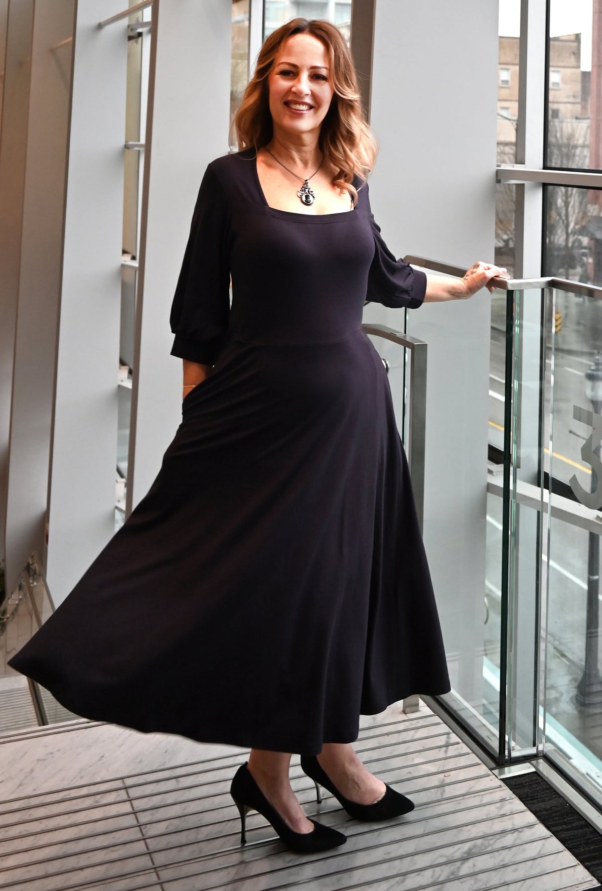 Willow Midi Dress - Ink Sustainable Bamboo Knit