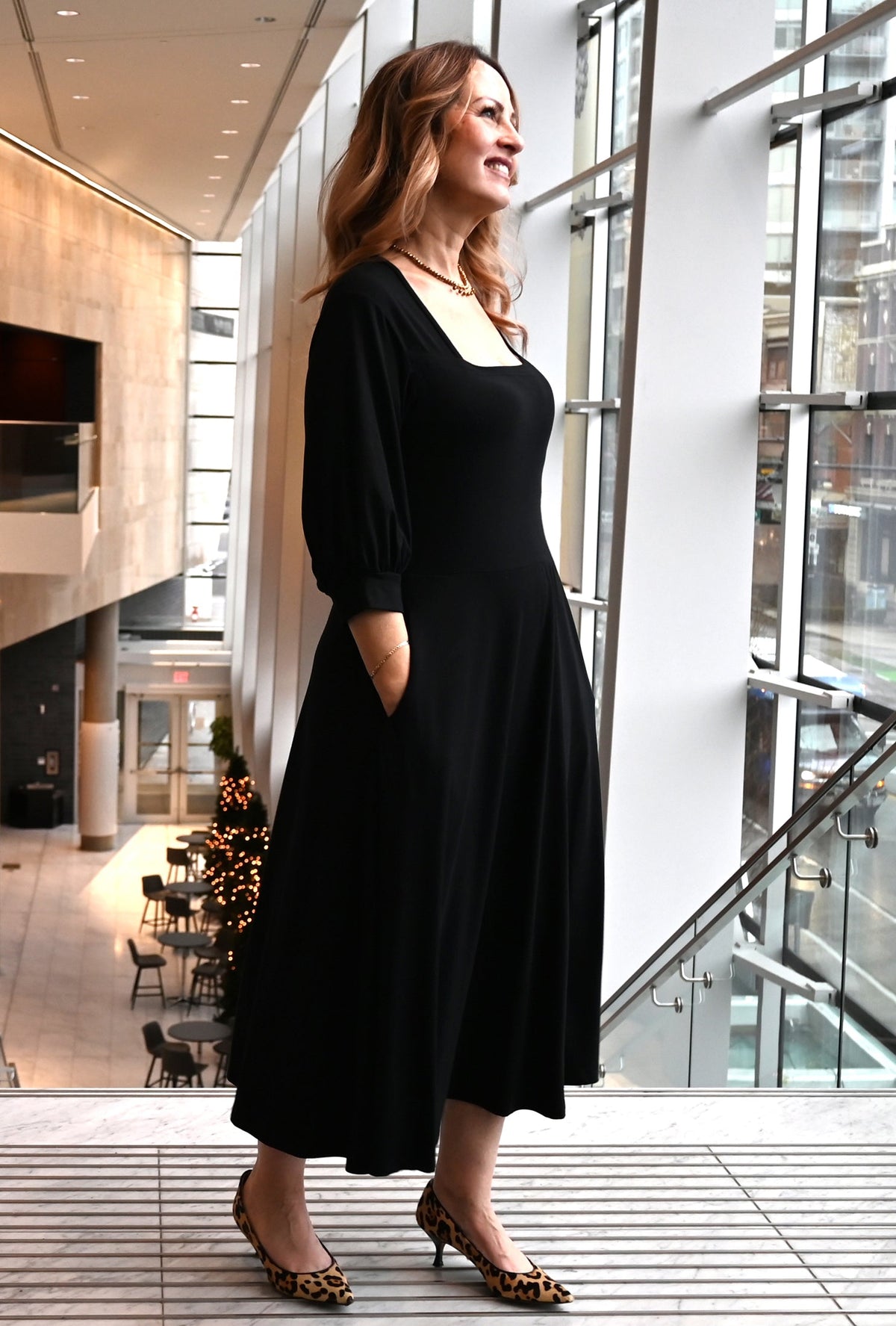 Willow Midi Dress - Black Sustainable Bamboo Knit