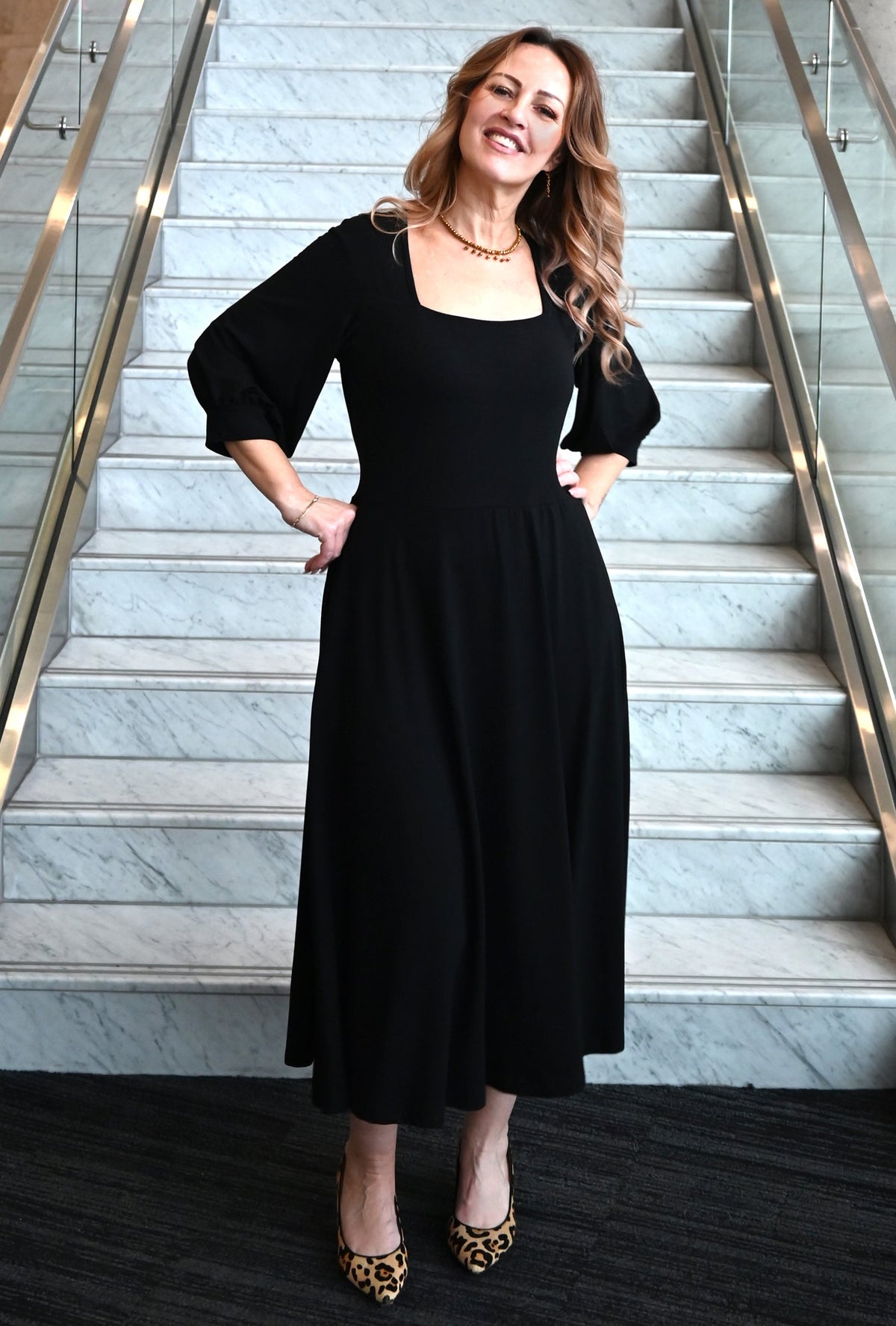 Willow Midi Dress - Black Sustainable Bamboo Knit
