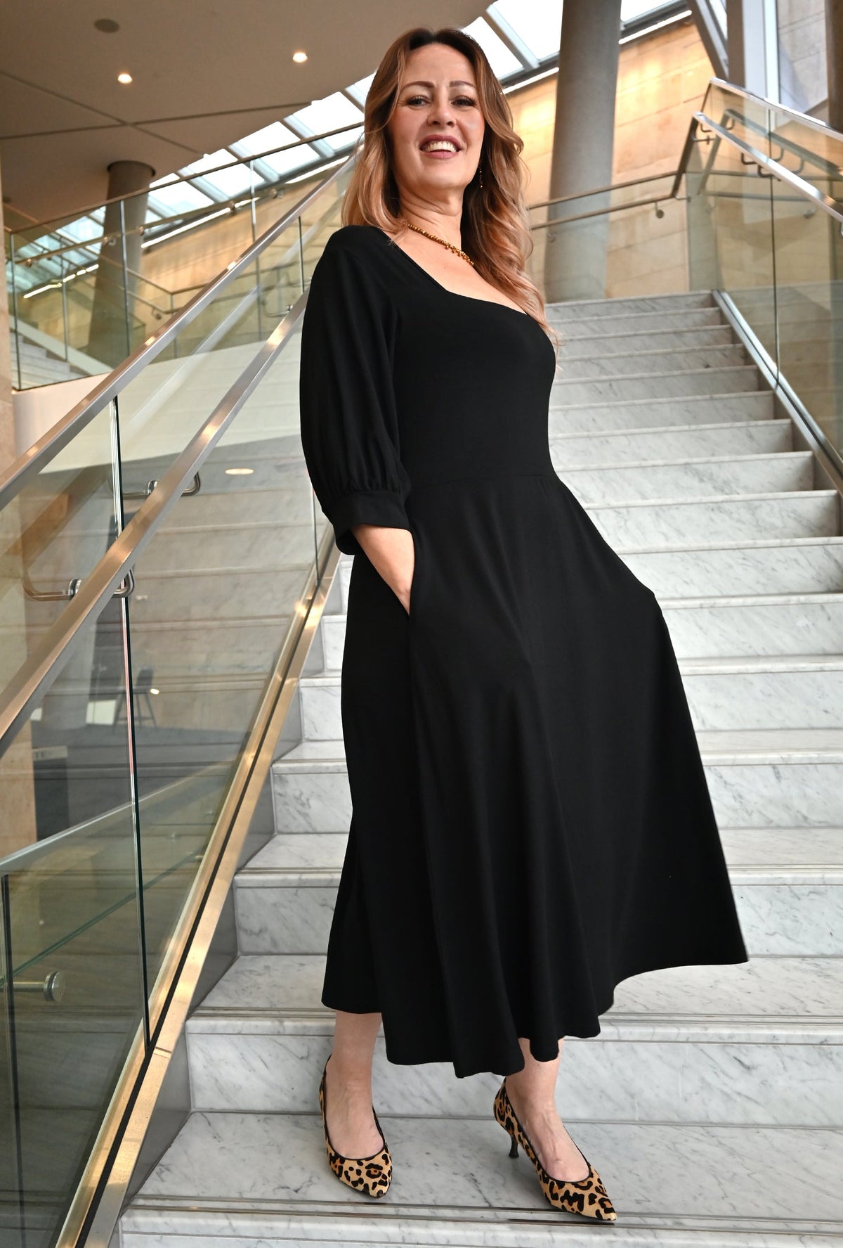 Willow Midi Dress - Black Sustainable Bamboo Knit