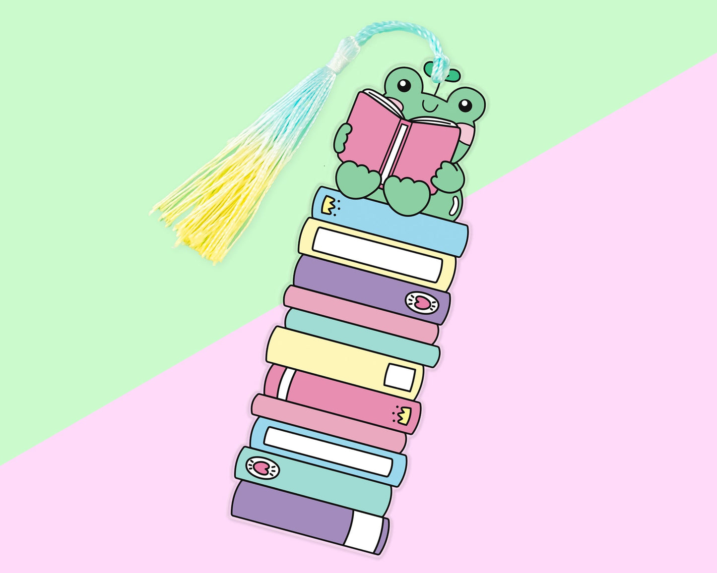 Bookish Frog Acrylic Bookmark