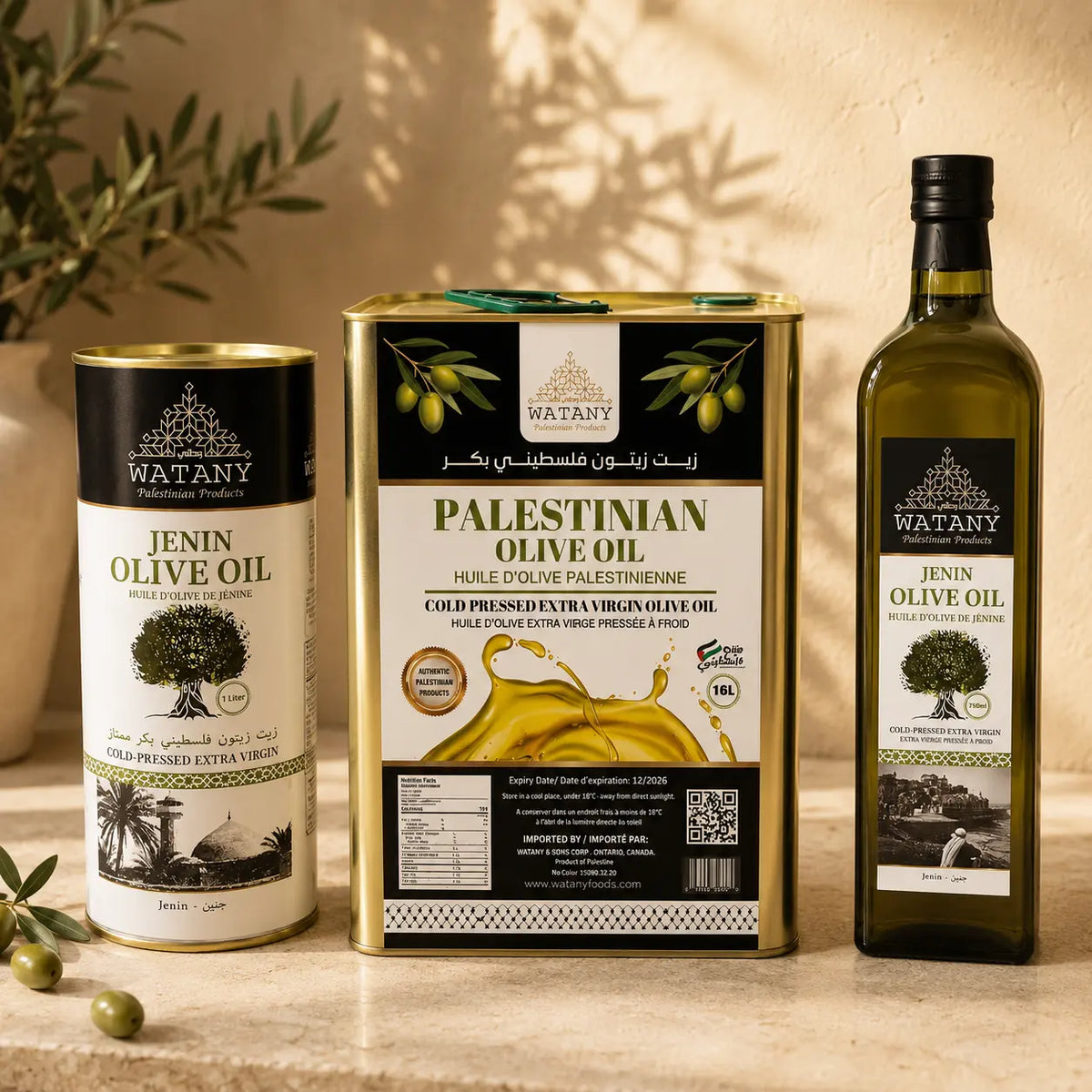 Premium Jenin Olive Oil – Elevate Your Cooking with Authentic Palestinian Flavor (750ml, 1L & 16L)