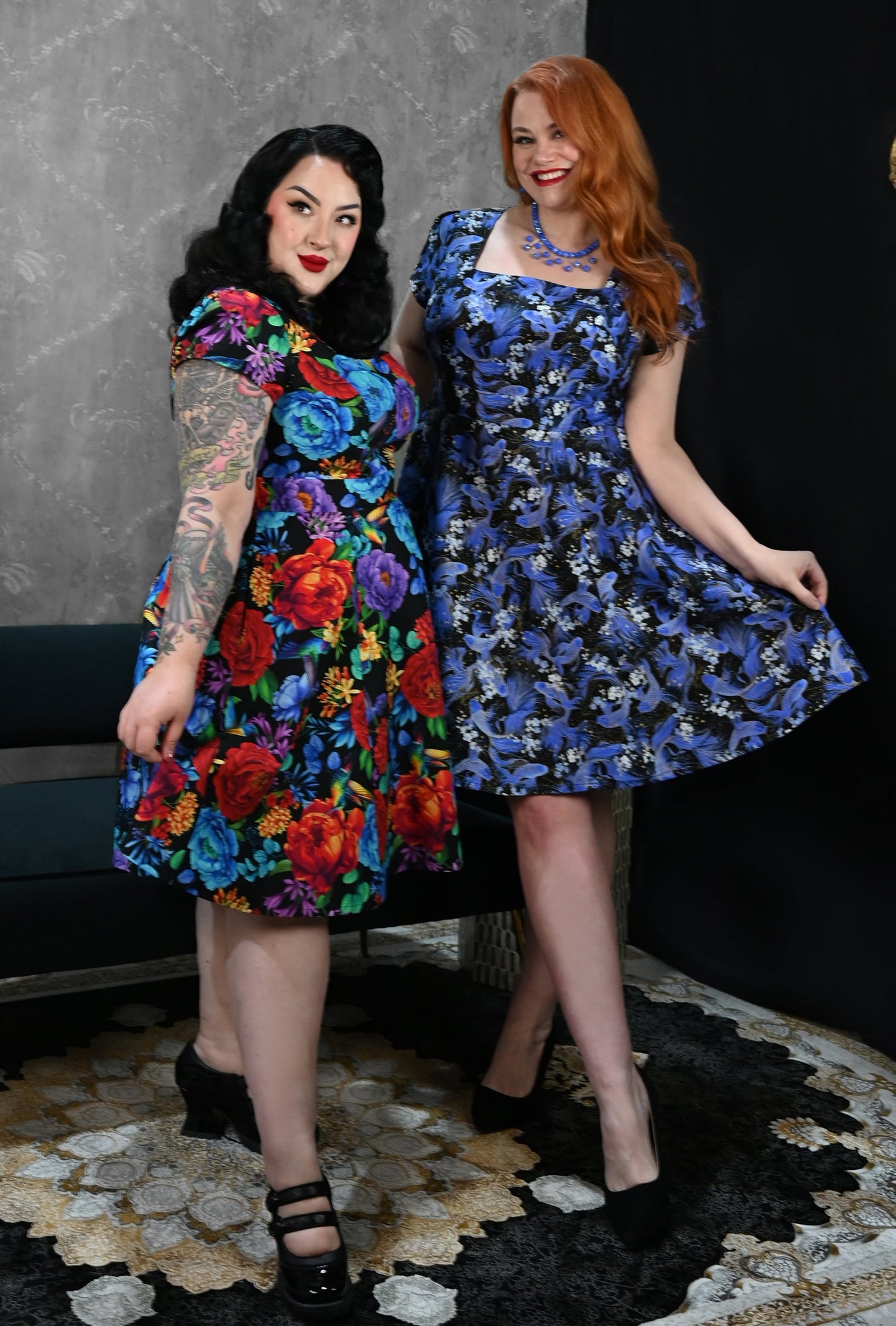 Winifred  - Jewel Jardin - Floral & Hummingbird Dress