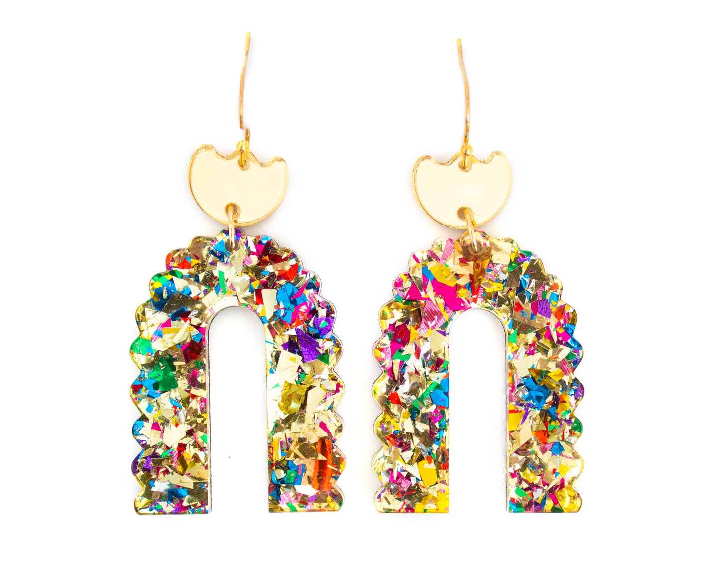 Scallop Arch Gold Geometric Earrings