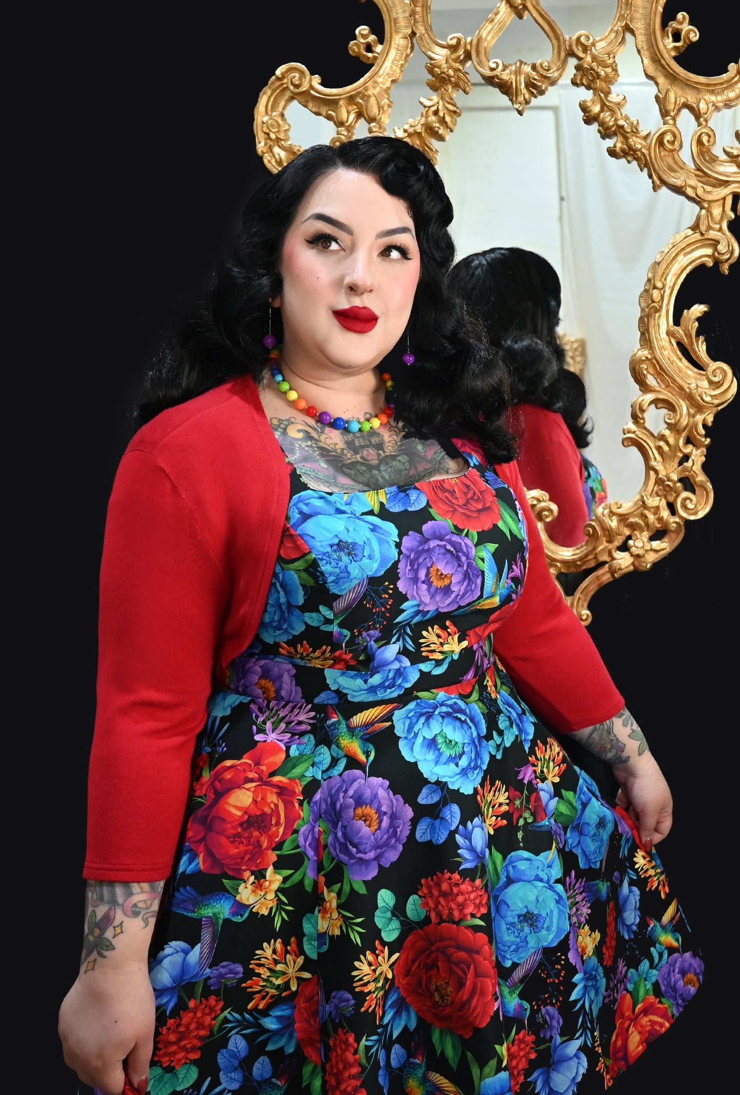 Winifred  - Jewel Jardin - Floral & Hummingbird Dress