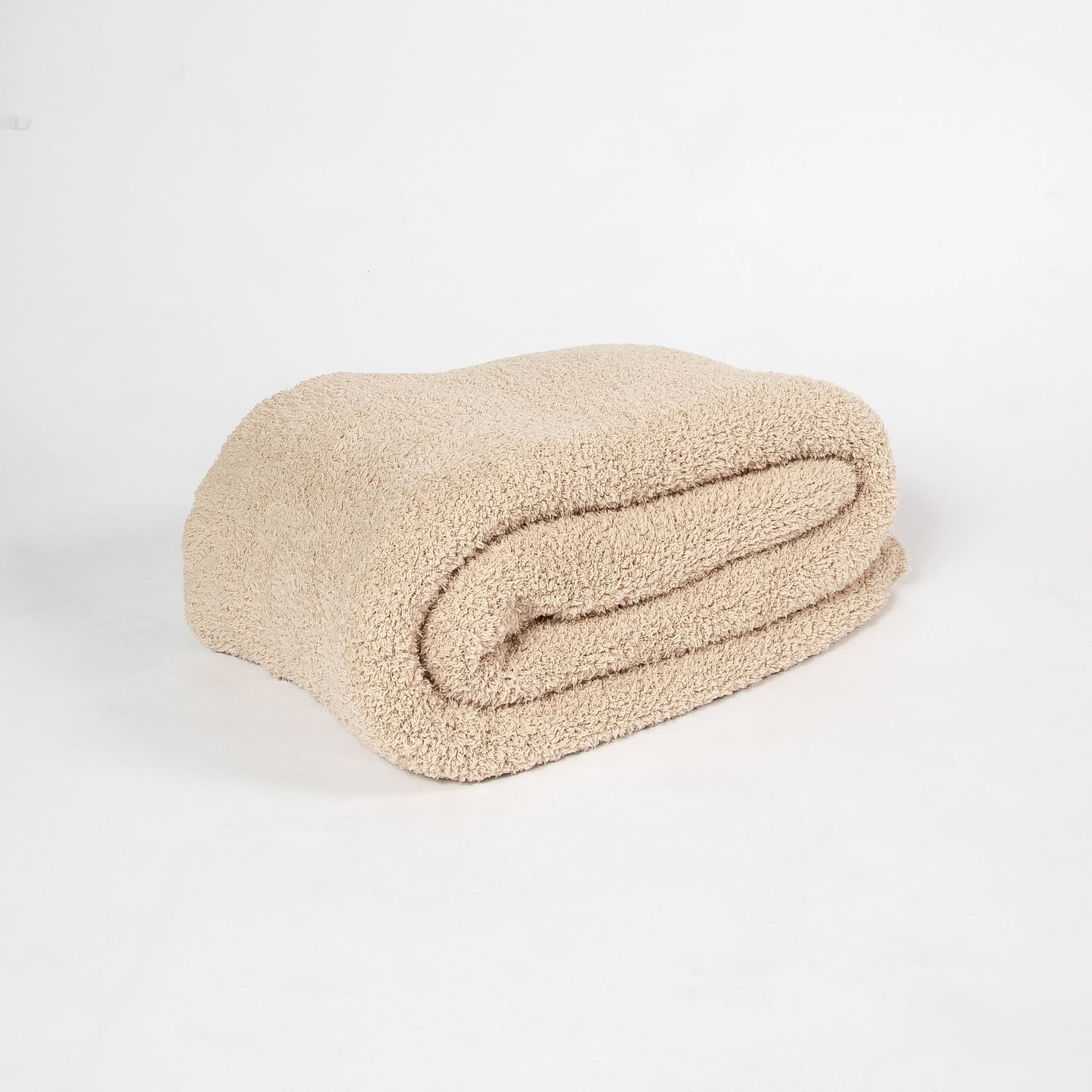 Buffed Beige Solid Double Layered Print Extended Throw