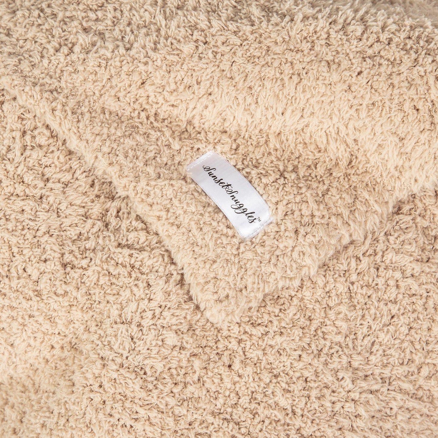 Buffed Beige Solid Double Layered Print Extended Throw