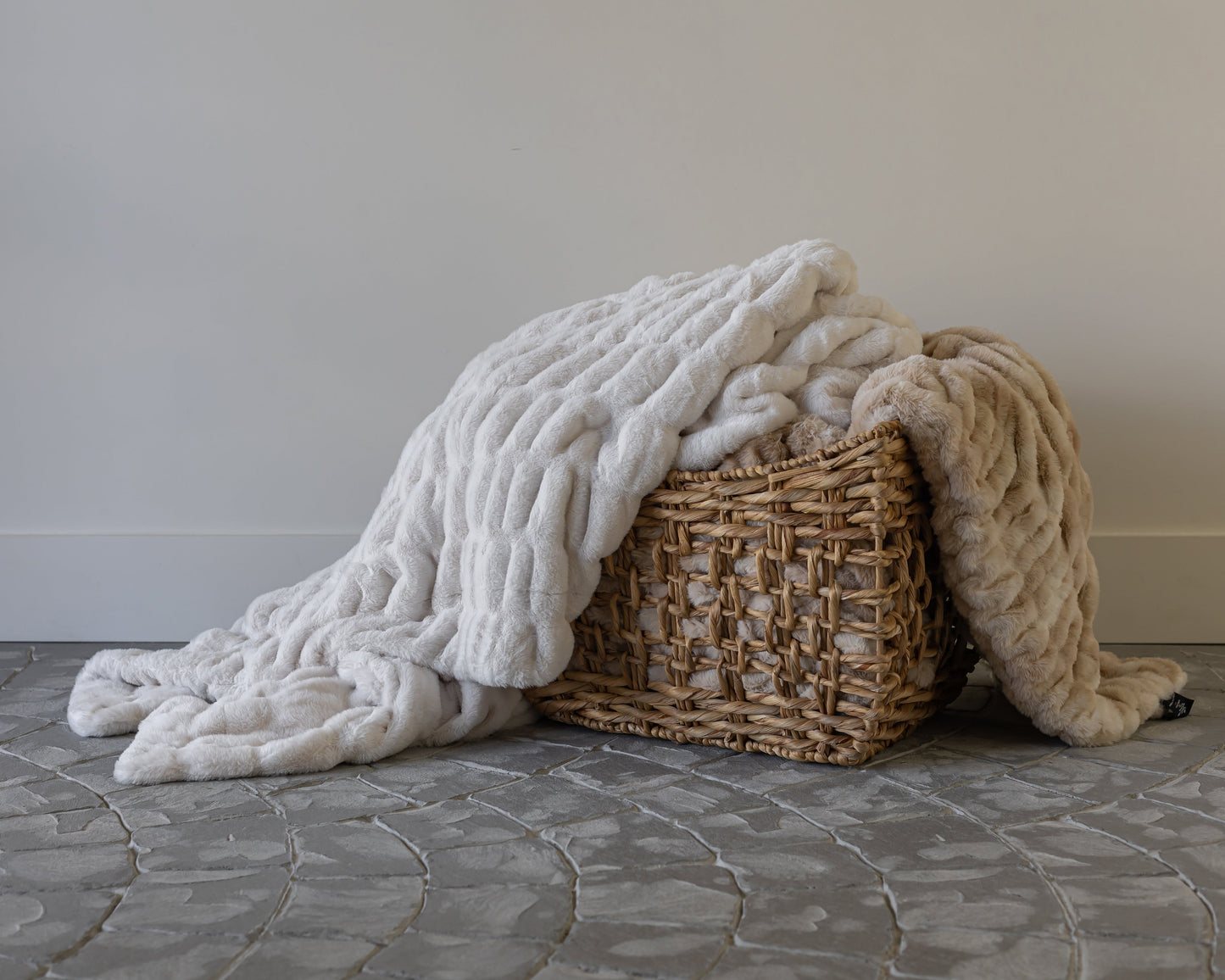 Cream Clouds Double-sided Minky Blanket