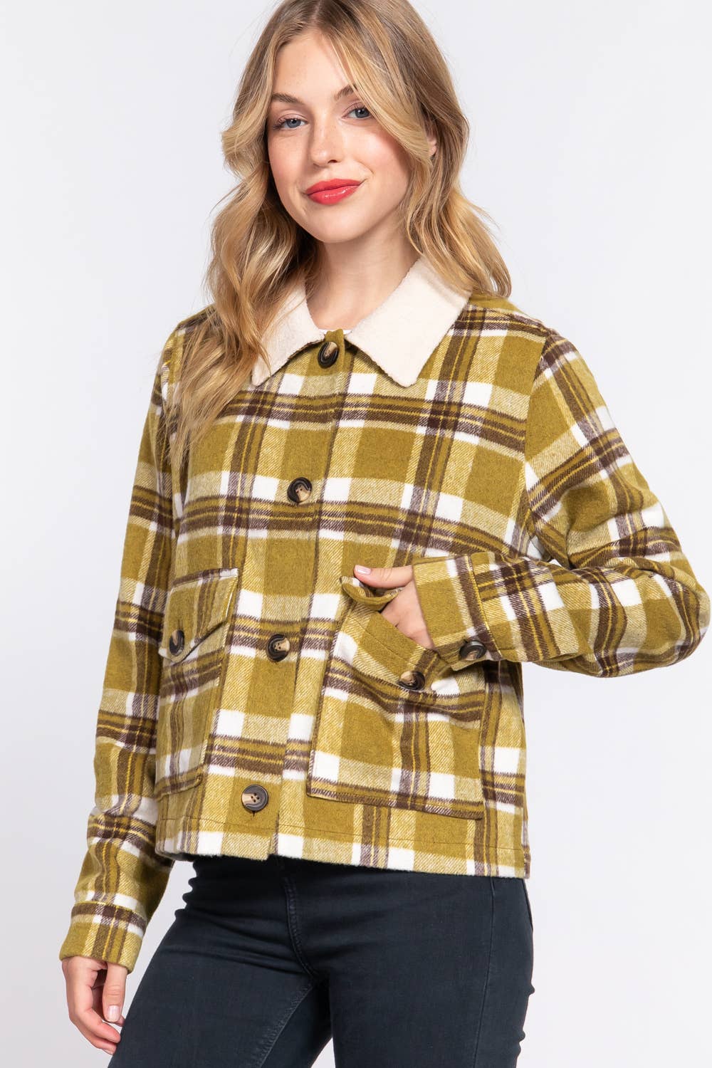 Golden Meadow Plaid Jacket