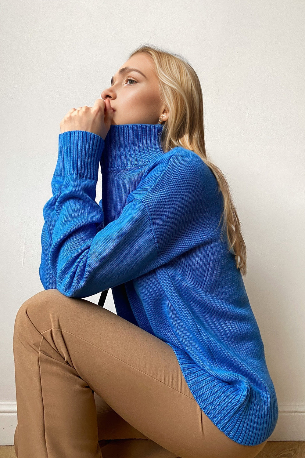 Basic Bae Turtleneck Dropped Shoulder Sweater