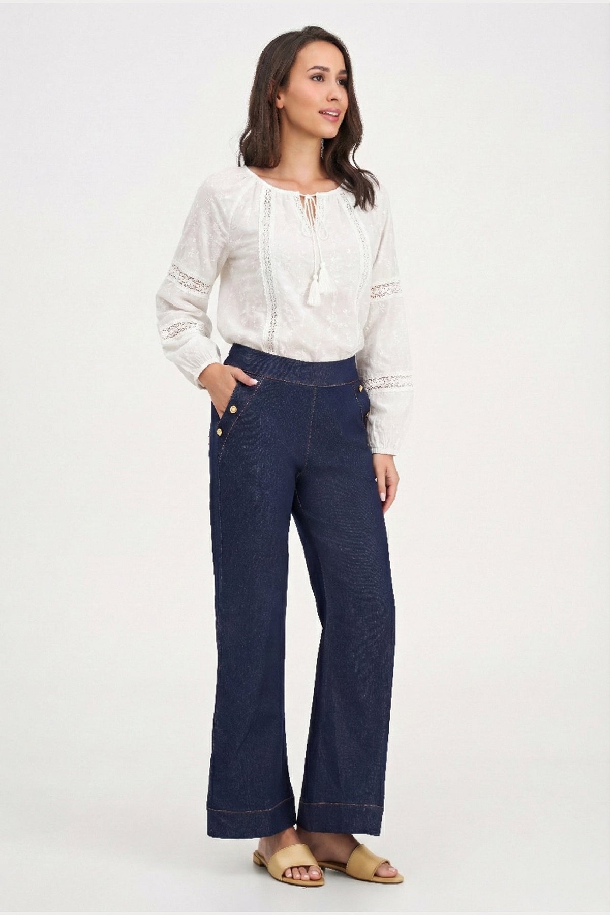 Women's Knit/Woven Combo Top