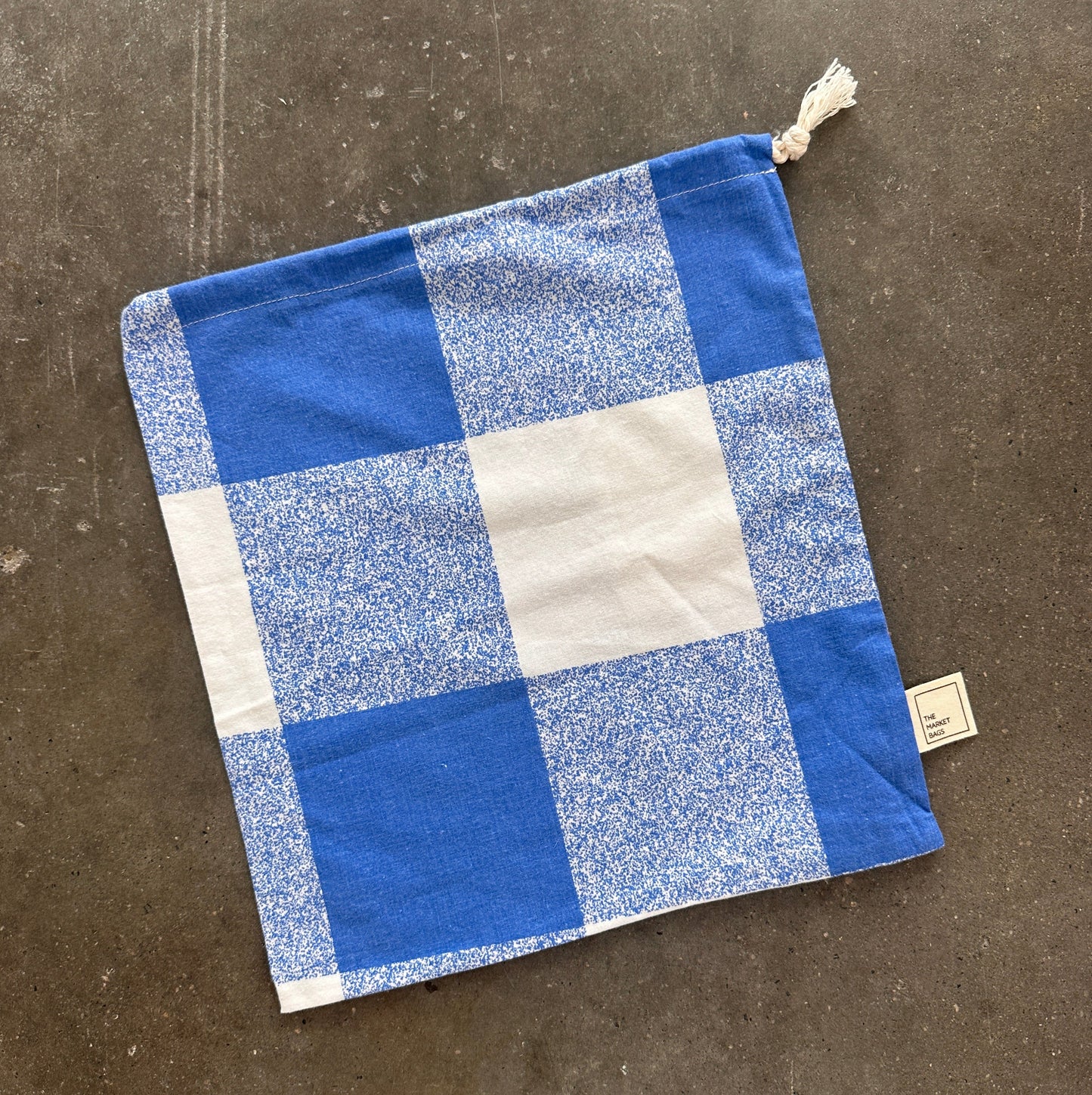 Big Blue Plaid Produce Bag