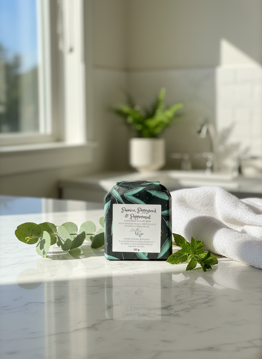 Pumice+Poppyseed+Peppermint Soap