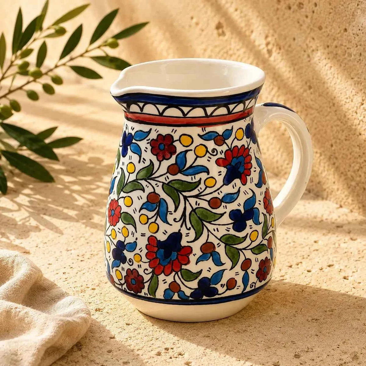 Ceramic Milk Pitcher Handmade Palestinian  – 27 fl oz (0.8 L)
