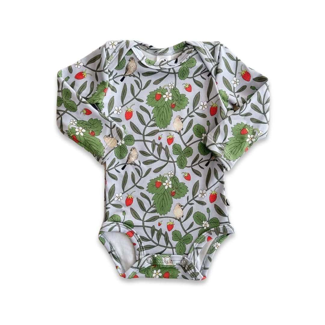 Baby Long-Sleeve Bamboo Bodysuit | Berry Stripe